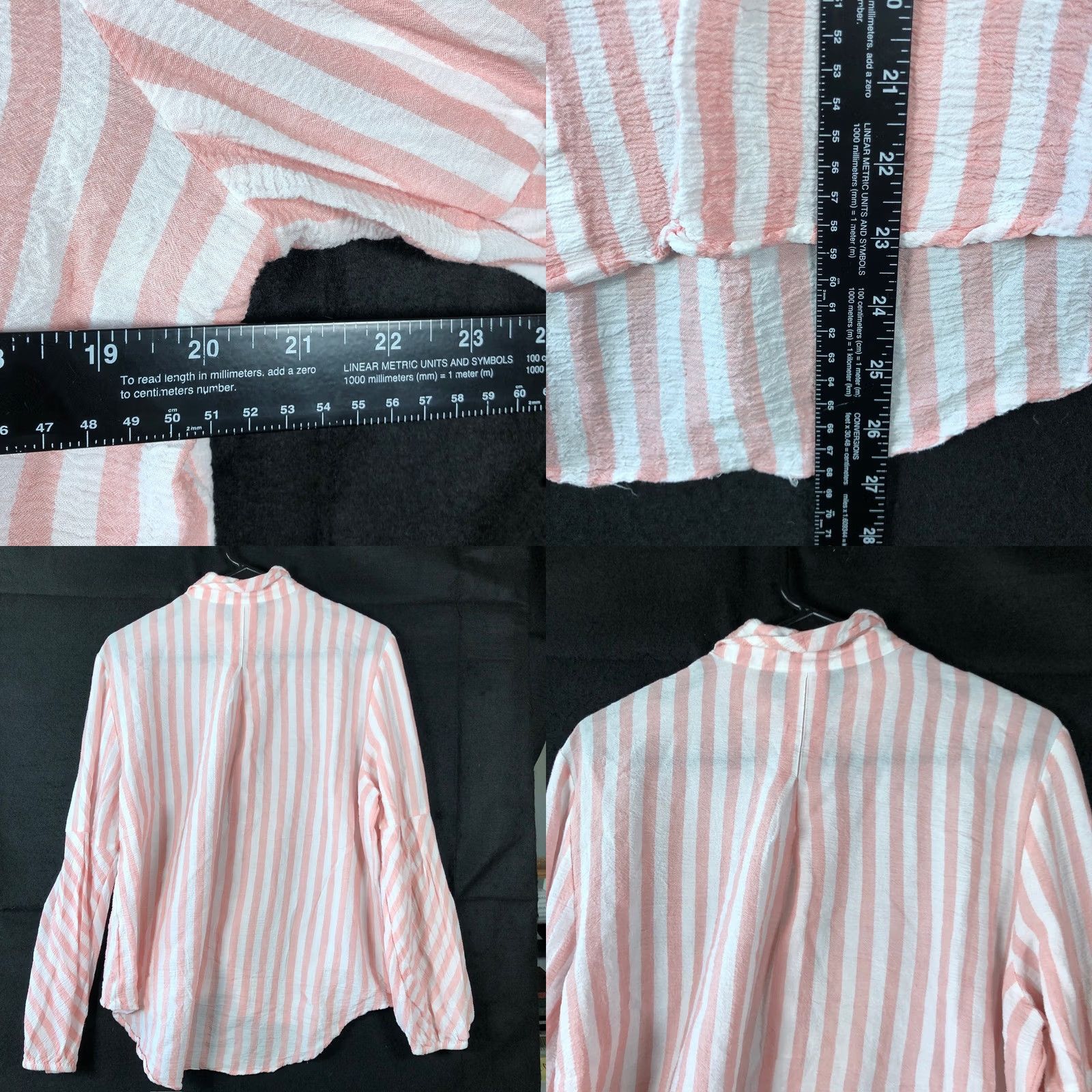 Vintage Chicos Womens Blouse Pink White Striped Collared Button Down Long Sleeve L Size L / US 10 / IT 46 - 8 Thumbnail
