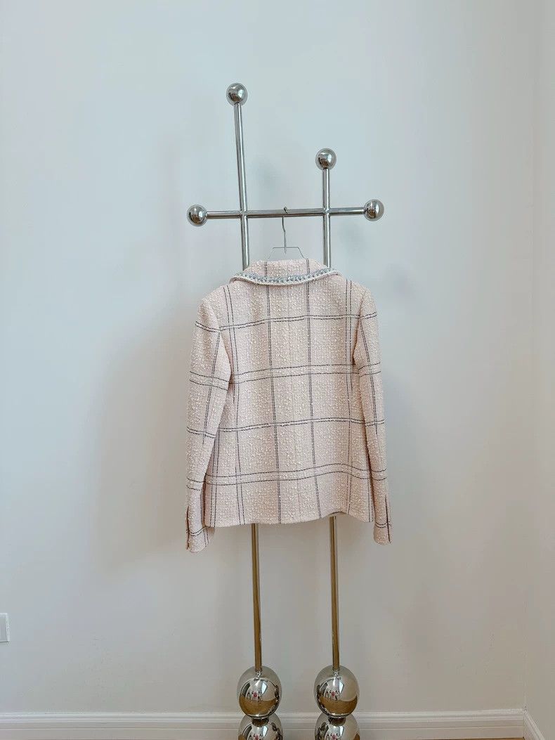 Chanel Chanel 21B nude pink tweed coat Size XXS / US 00 / IT 34 - 2 Thumbnail