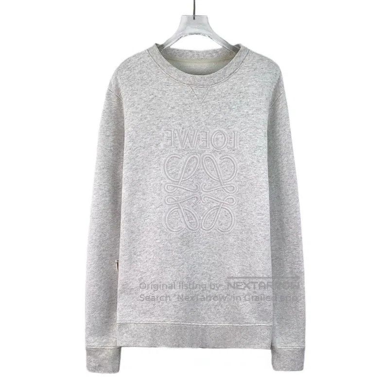 Loewe Loewe Heather Gray Logo Embroidered Cotton Crew Neck Long- Size M / US 6-8 / IT 42-44 - 1 Thumbnail