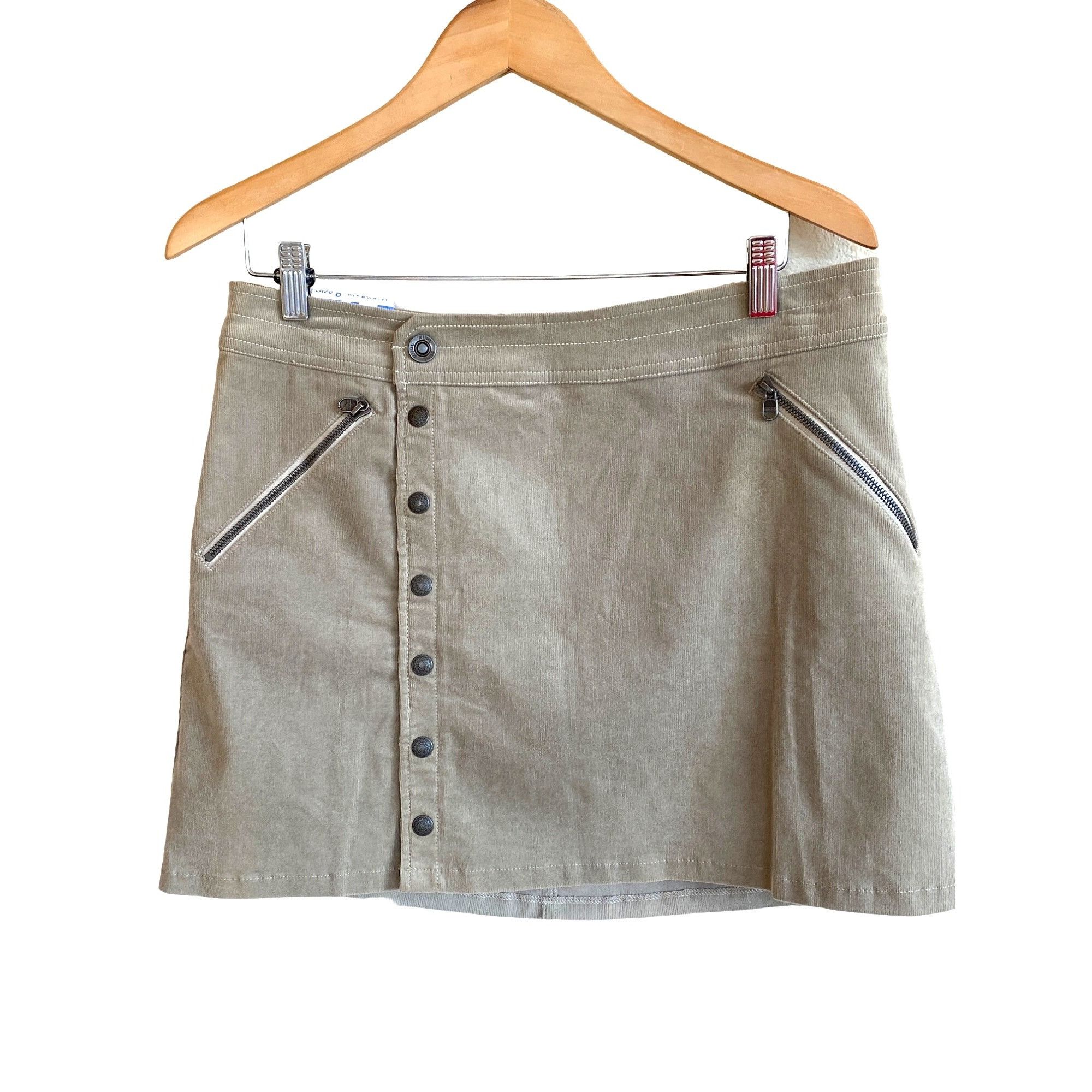 Kuhl NWT KUHL Streamline Snap Front Corduroy Skirt Khaki Women's Size 30" / US 8 / IT 44 - 10 Thumbnail