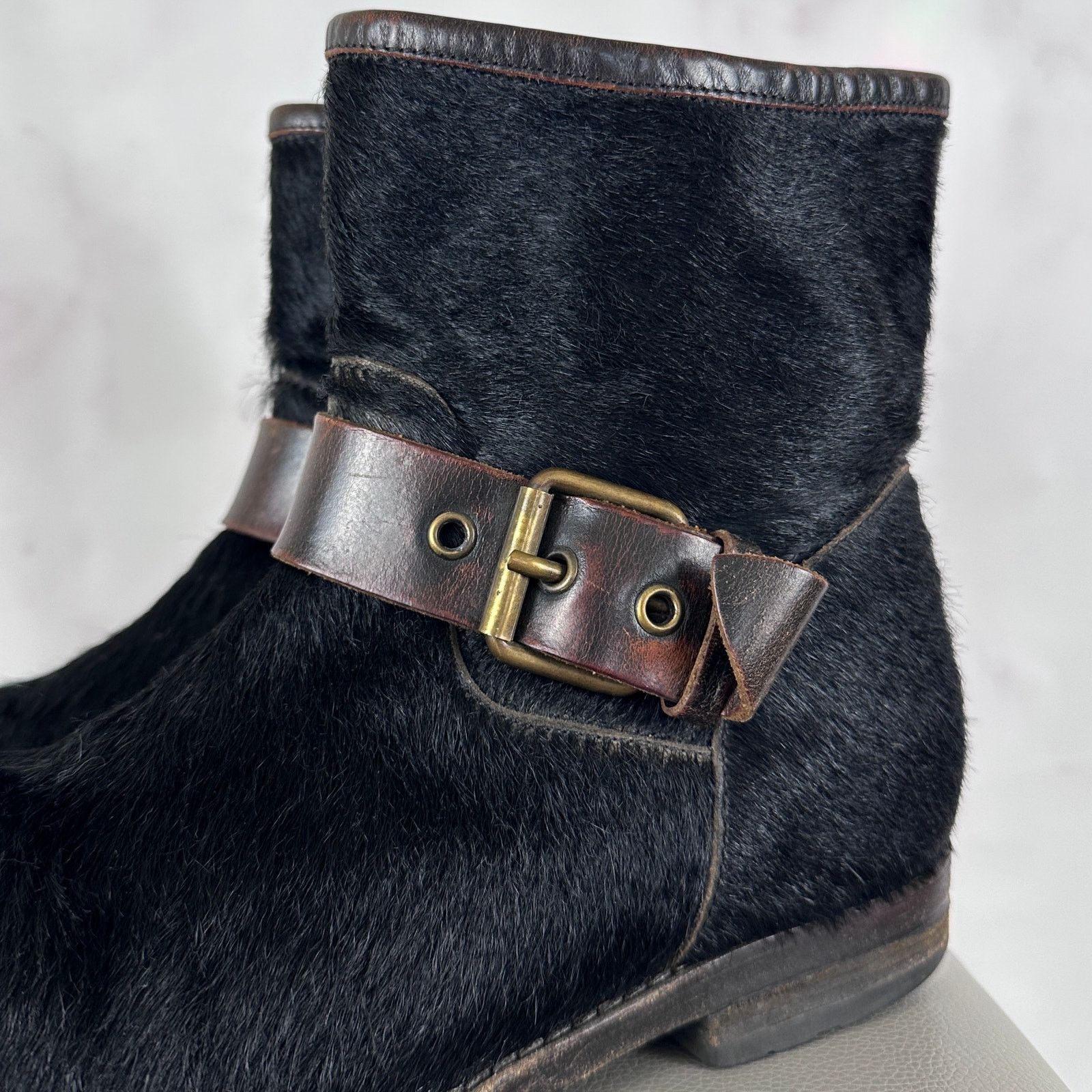 Buttero Black Pony Hair Biker Boot Size US 8 / IT 38 - 2 Thumbnail