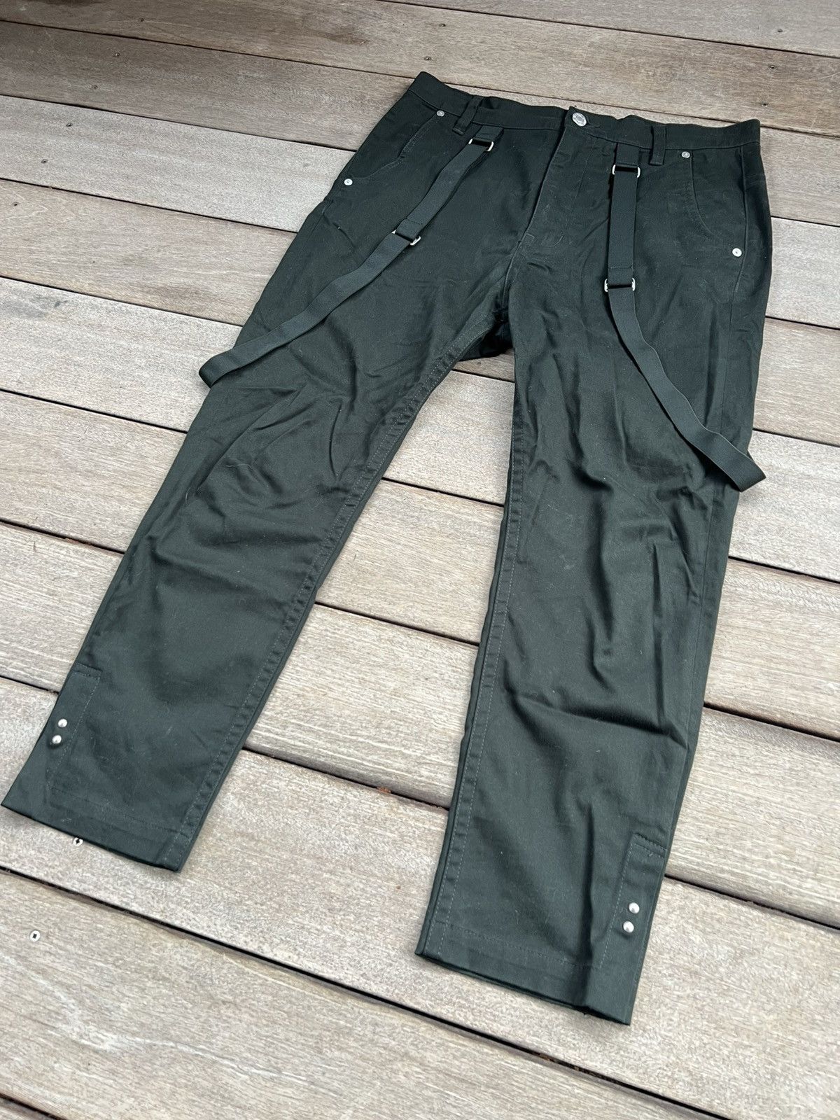 Helmut Lang Helmut Lang Cropped Suspender Trousers Size US 30 / EU 46 - 3 Thumbnail