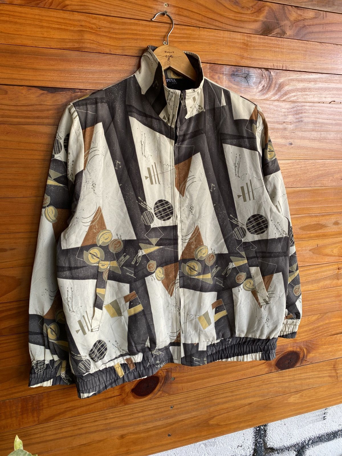Japanese Brand Vintage PAPITA Abstract Pattern Jacket Japanese Brand Zip-Up Size L / US 10 / IT 46 - 5 Thumbnail