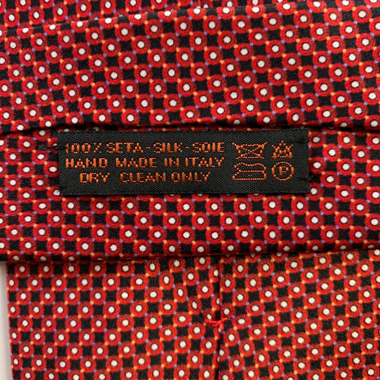 Dolcepunta DOLCEPUNTA Red Black Polka Dot Foulard Silk Tie Size ONE SIZE - 4 Thumbnail