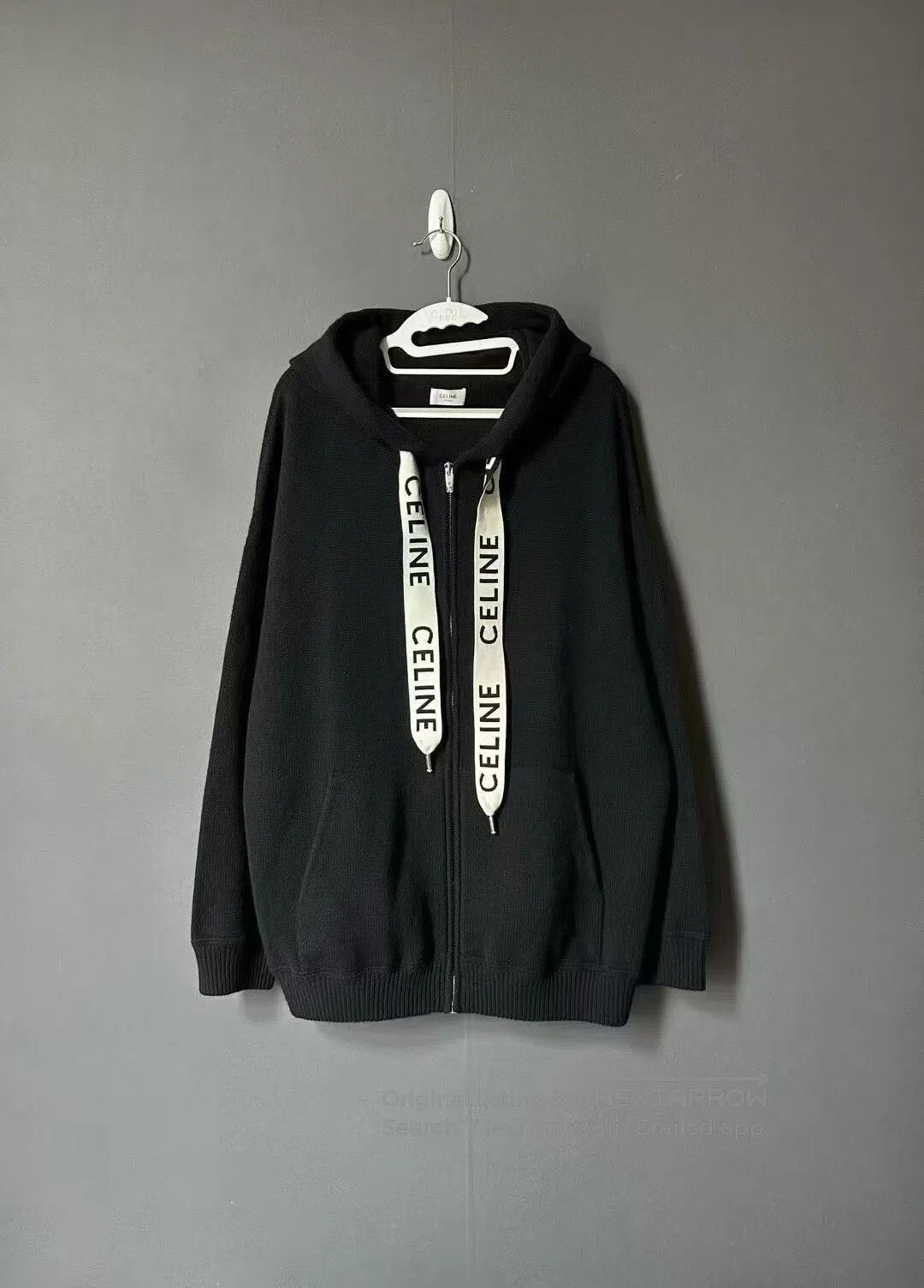 Celine Celine Cashmere Drawstring Zip Hoodie. Size XS / US 0-2 / IT 36-38 - 1 Thumbnail