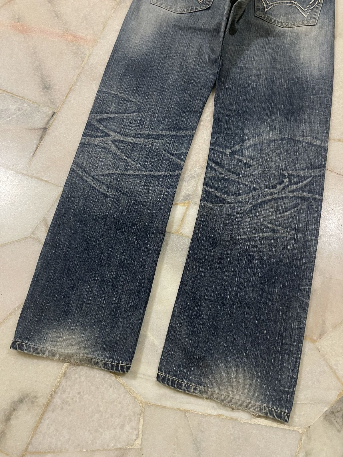 Vintage Vintage Edwin 503 Whisker Washed Jeans Denim Size US 33 - 7 Thumbnail