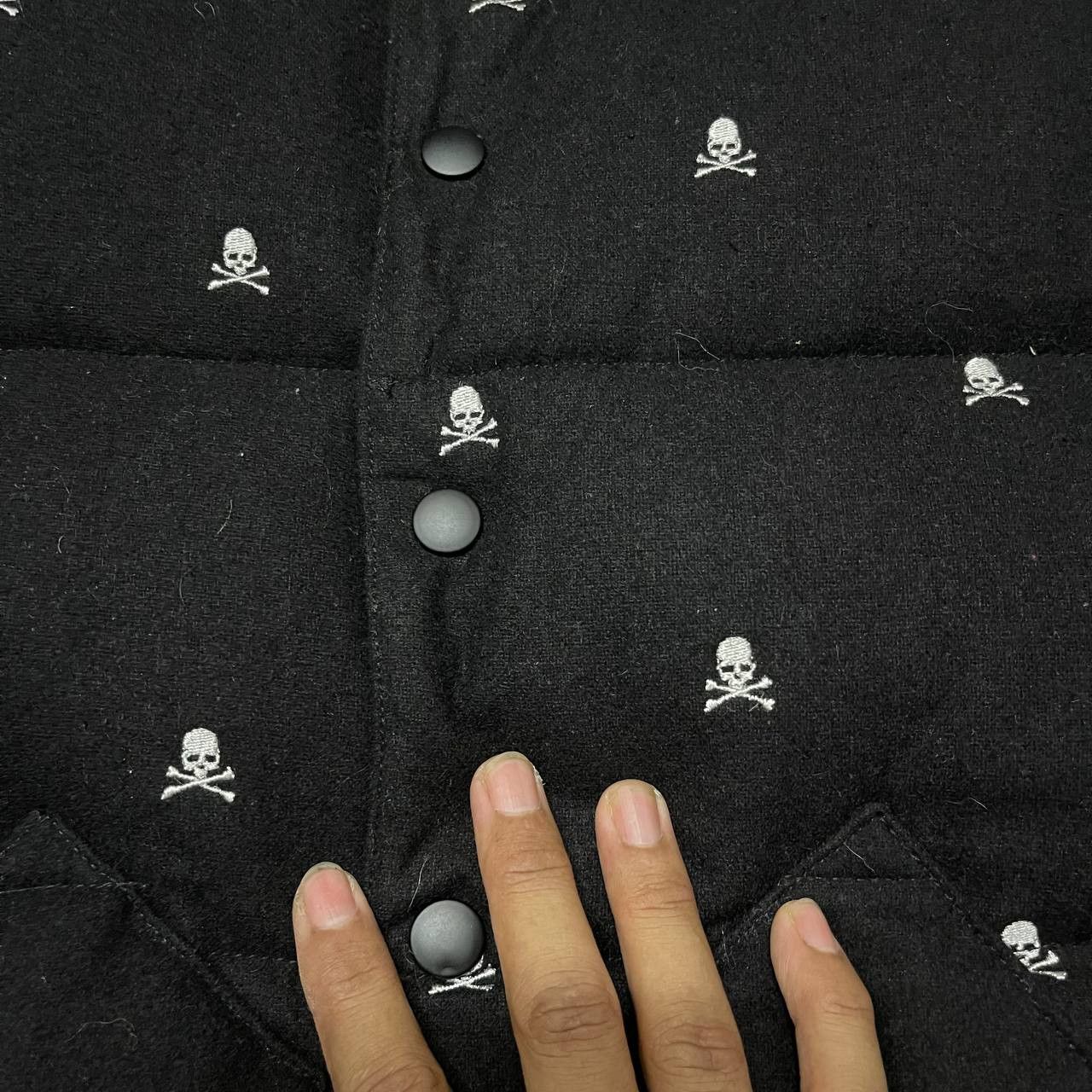 MOUSSY Vintage Azul by Moussy Down Puffer Skulls Wool Vest Size US M / EU 48-50 / 2 - 4 Thumbnail