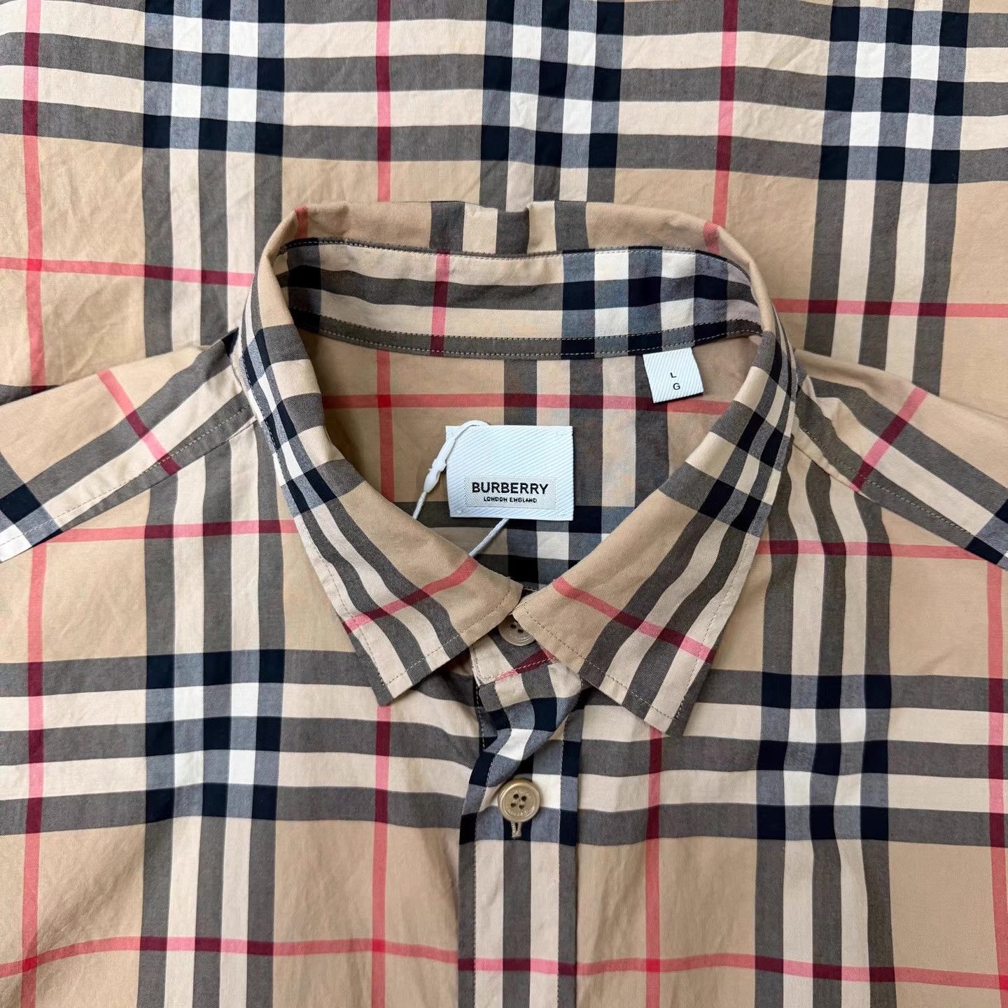 Burberry Burberry Khaki Plaid Shirt Q10 Size US L / EU 52-54 / 3 - 5 Thumbnail