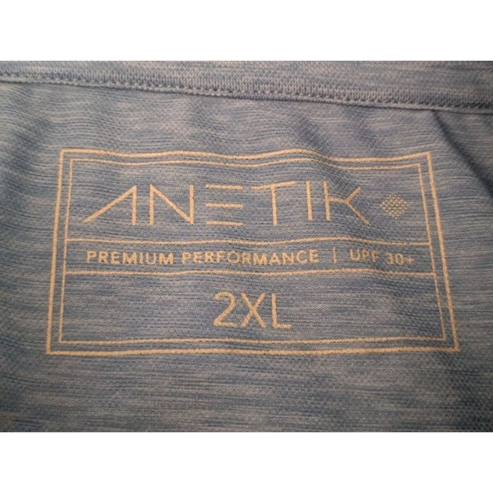 Vintage NWT Anetik Polo Shirt Mens 2XL Blue Performance UPF 30+ Vint Tech Read Size US XXL / EU 58 / 5 - 7 Thumbnail