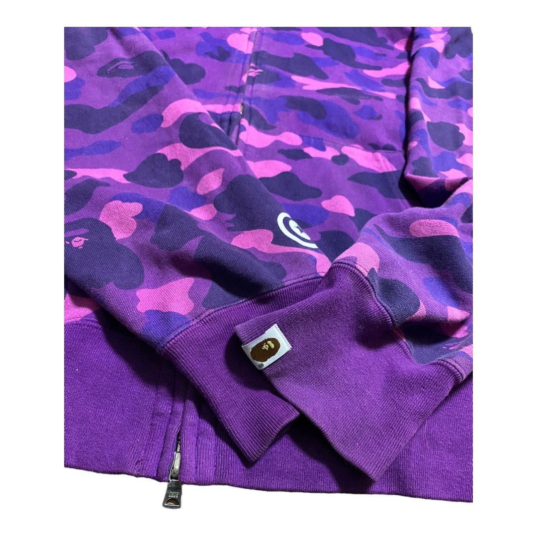 BAPE Double Shark / Tiger Full Zip Hoodie Purple camo