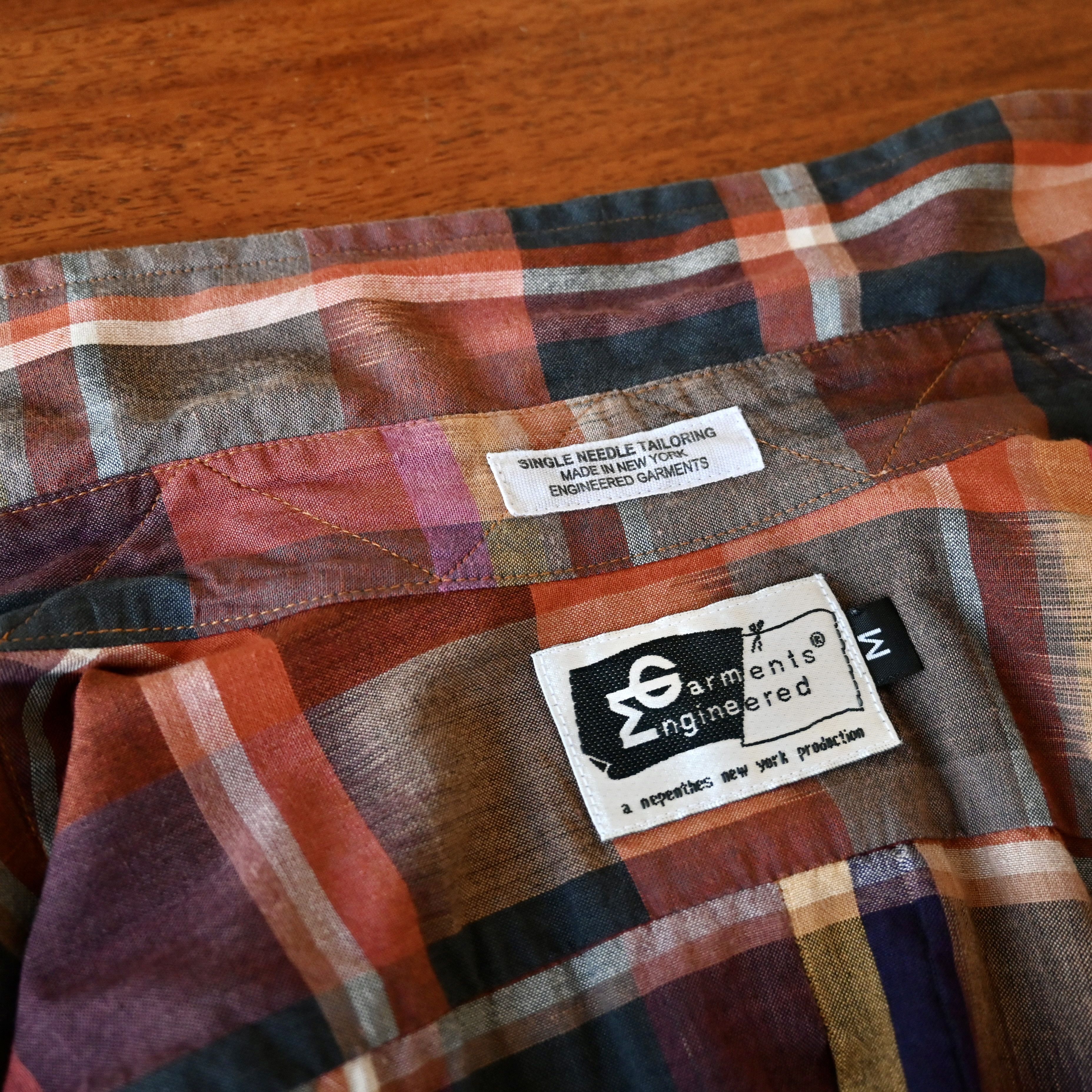 Engineered Garments MINT, Engineered Garments "19th Century Shirt" ikat plaid Size US M / EU 48-50 / 2 - 20 Thumbnail