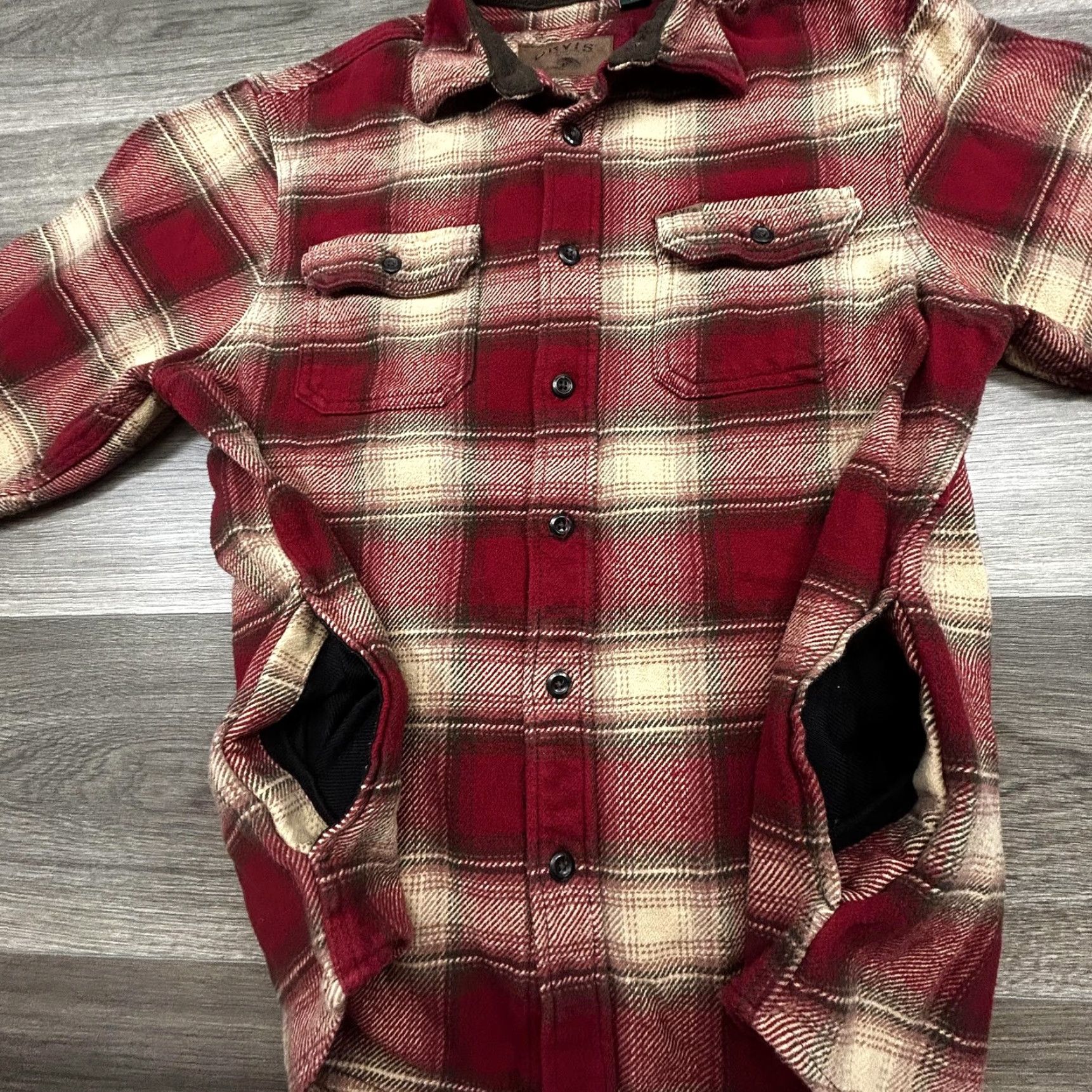 Orvis Orvis Shirt Jacket Mens Medium Red Plaid Flannel Lined Insulated Warm Outdoor Featured Pockets Button Front Casual Workwear Jacket Size US M / EU 48-50 / 2 - 5 Thumbnail