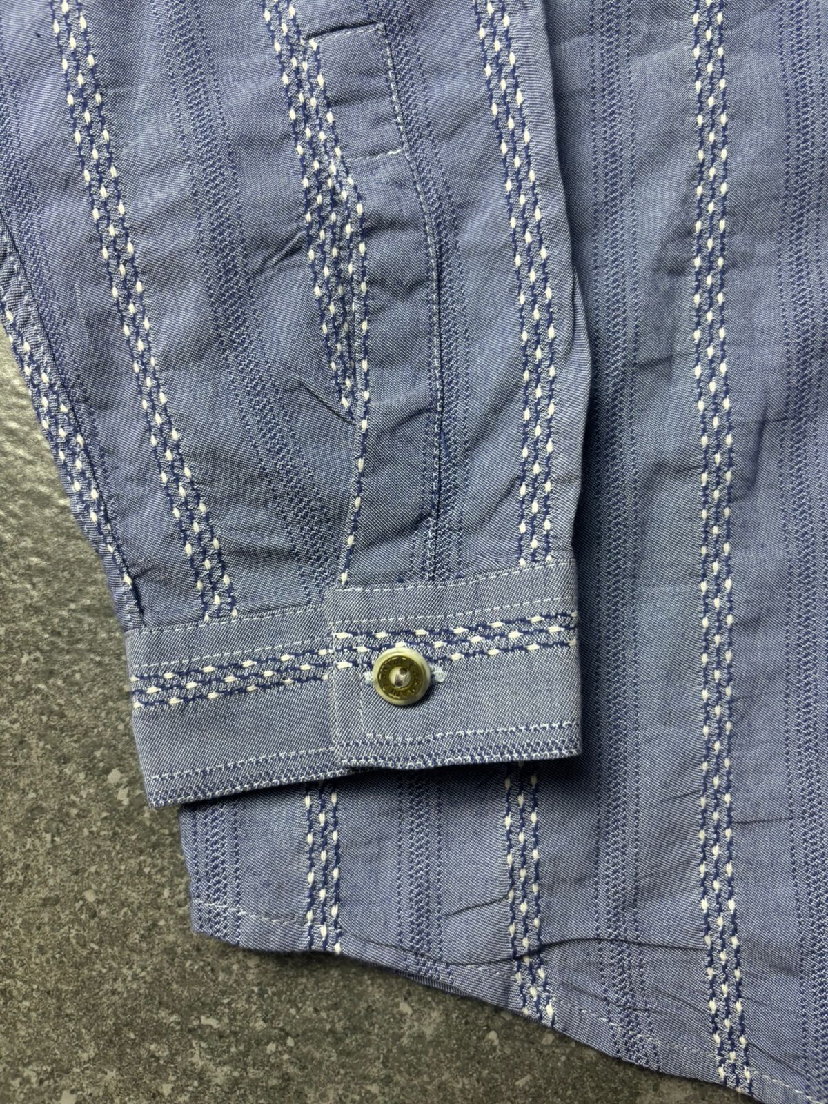 Giorgio Armani 1990s Armani Jeans Rayon Stripe Shirt Size US L / EU 52-54 / 3 - 7 Thumbnail
