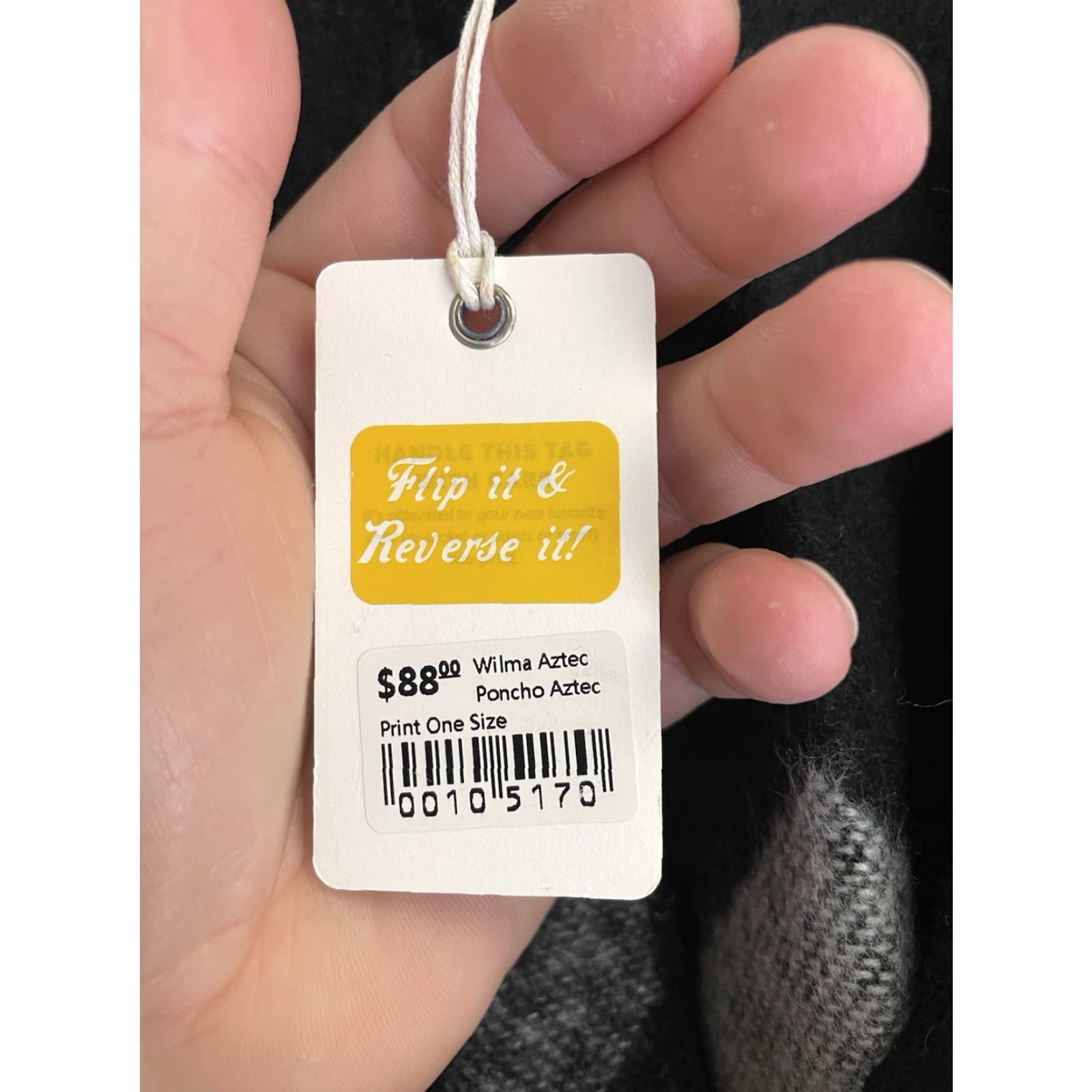 Marine Layer NWT Marine Layer Wilma Aztec Poncho Reversible One Size Cardigan Sweater Acrylic Gray Women Poncho Reversible Colorful" Size ONE SIZE - 2 Thumbnail