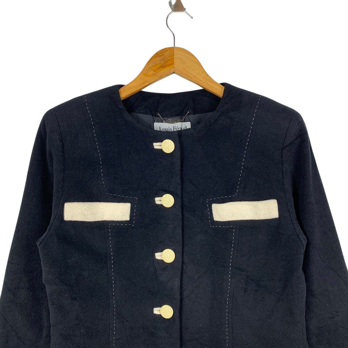 Louis Feraud × Vintage Vintage LOUIS FERAUD Paris Designer Overcoat Jacket Size S / US 4 / IT 40 - 4 Thumbnail