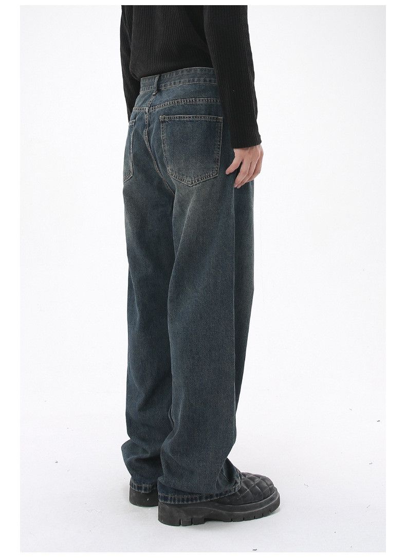 Japanese Brand × Jean Washed distressed blue loose straight casual jeans Size US 32 / EU 48 - 4 Thumbnail