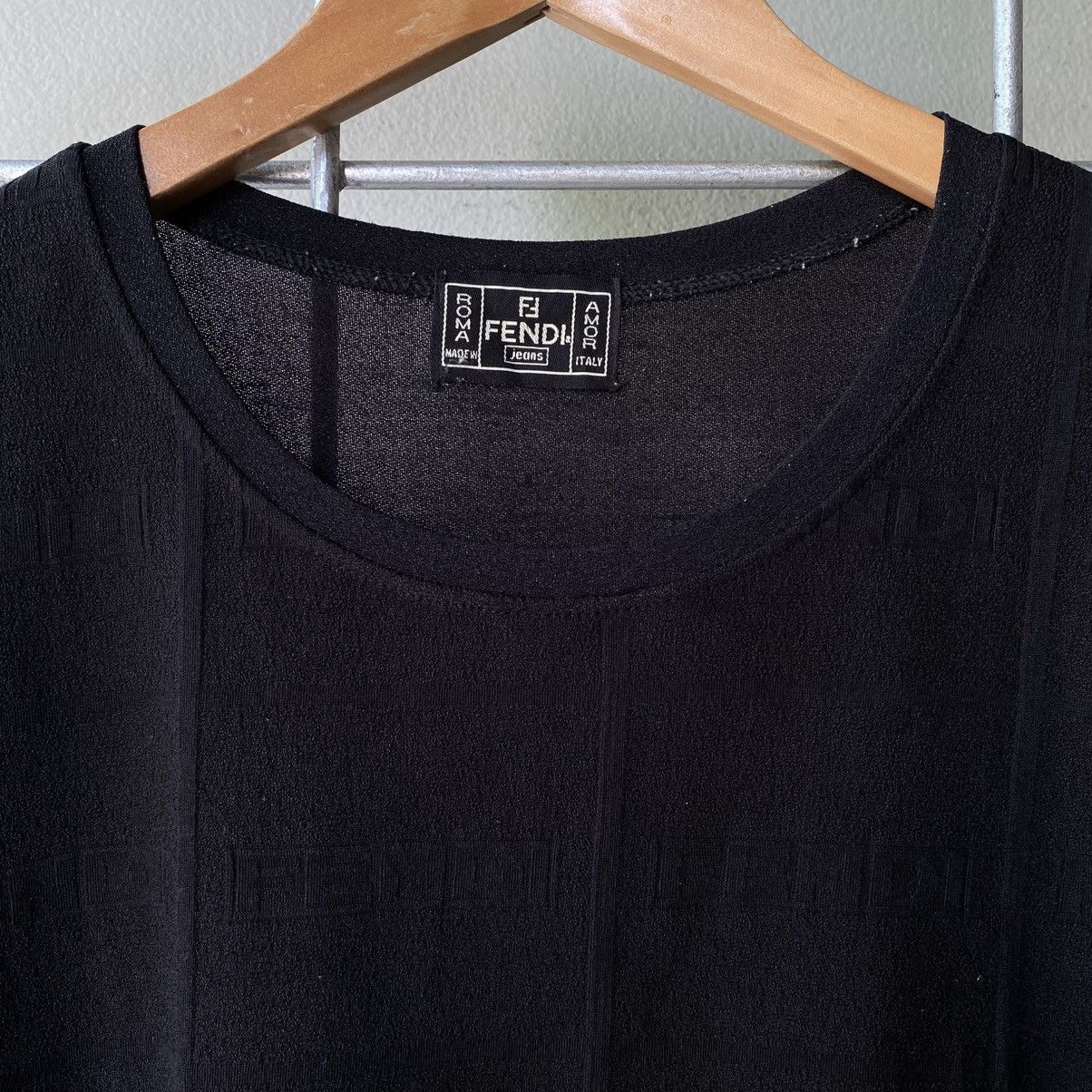 Fendi FENDI Black Logo-Embossed Fendi Tee Size M / US 6-8 / IT 42-44 - 5 Thumbnail