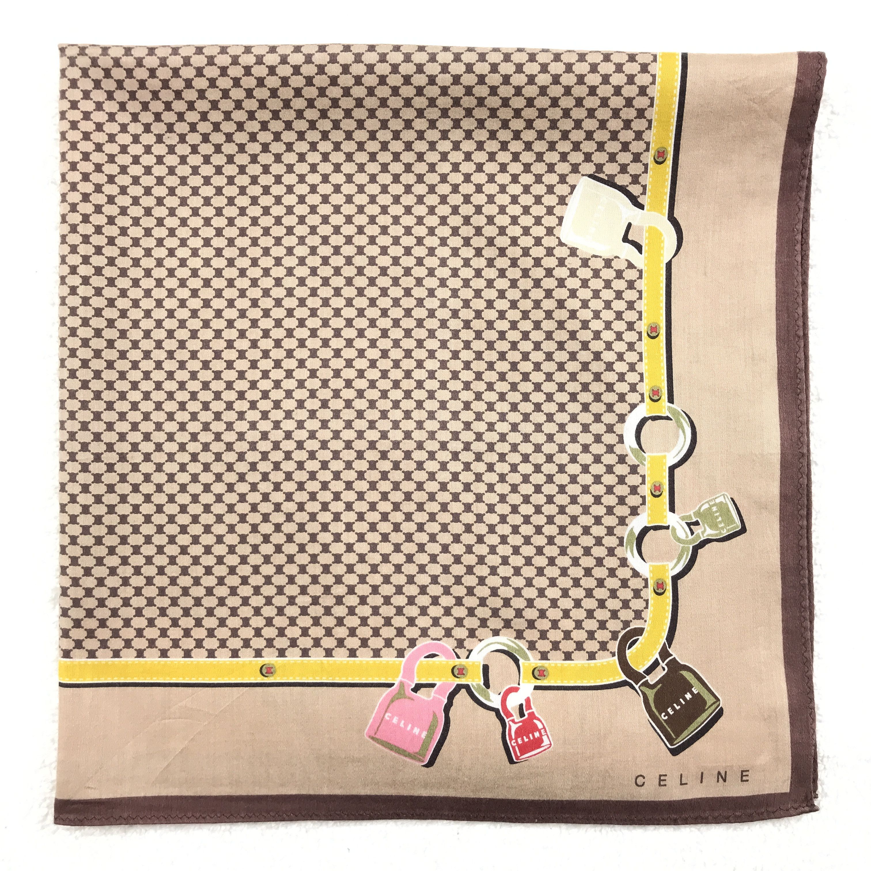 Celine × Vintage Vintage Celine Monogram Bandana Neckerchief Handkerchief Size ONE SIZE - 2 Thumbnail