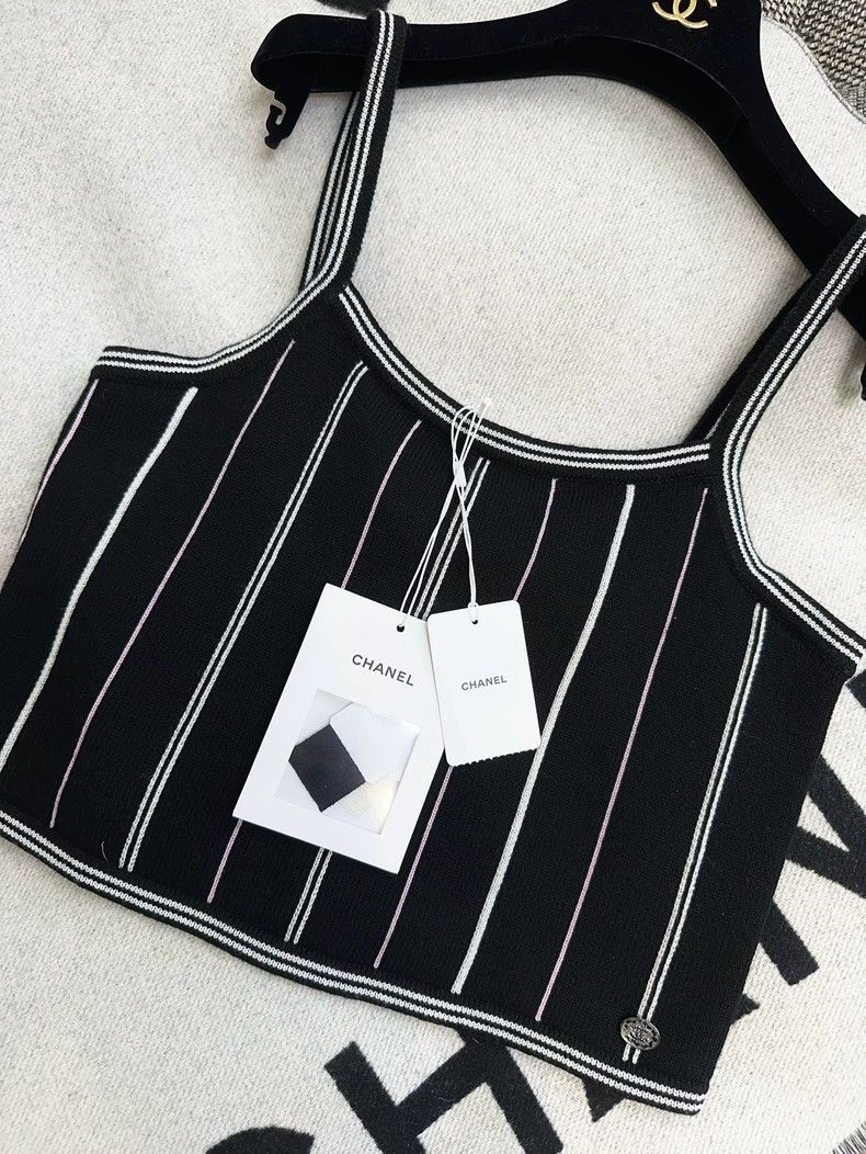 Chanel Chanel 23p popular black pink and white striped knitted su Size XS / US 0-2 / IT 36-38 - 3 Thumbnail