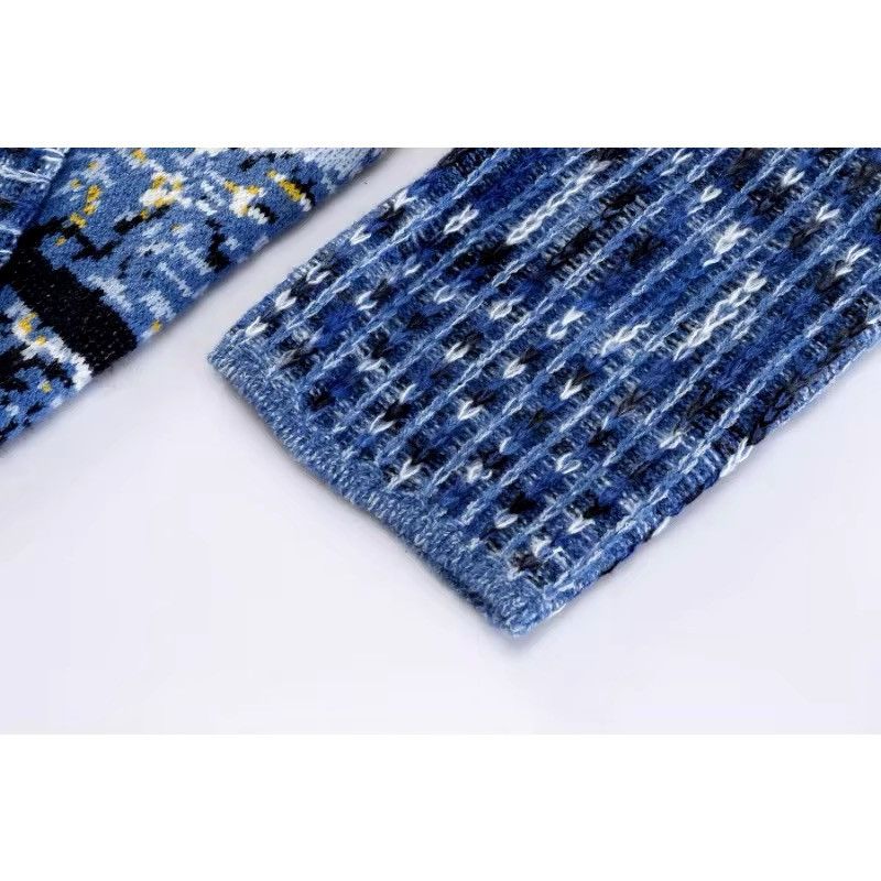 Designer × Other Knitted V-neck Van Gogh Star Sky Night Loose Sweater Size M / US 6-8 / IT 42-44 - 5 Thumbnail