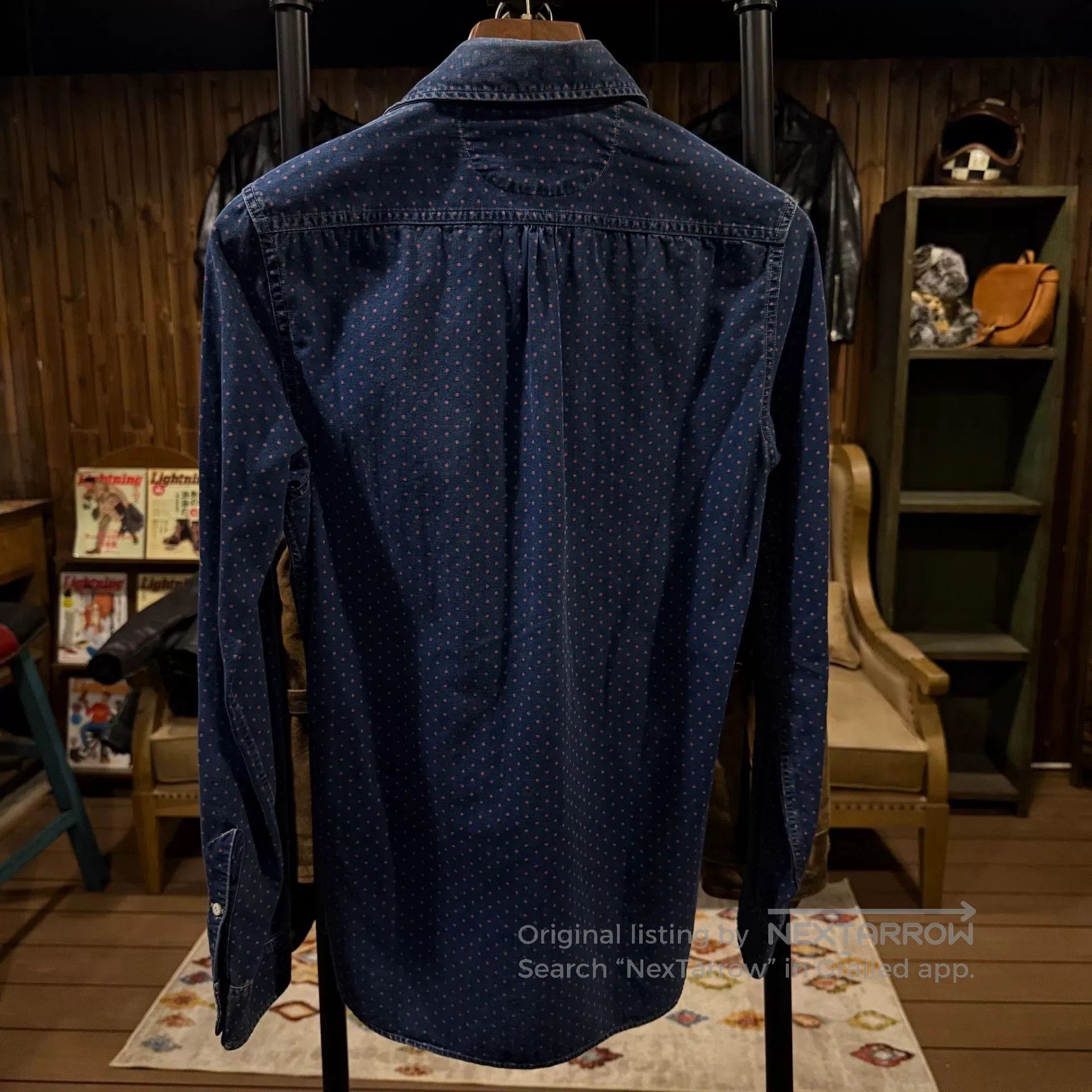 RRL Ralph Lauren RRL Double RL Indigo Polka Dot Work Shirt. Size US XS / EU 42 / 0 - 2 Thumbnail