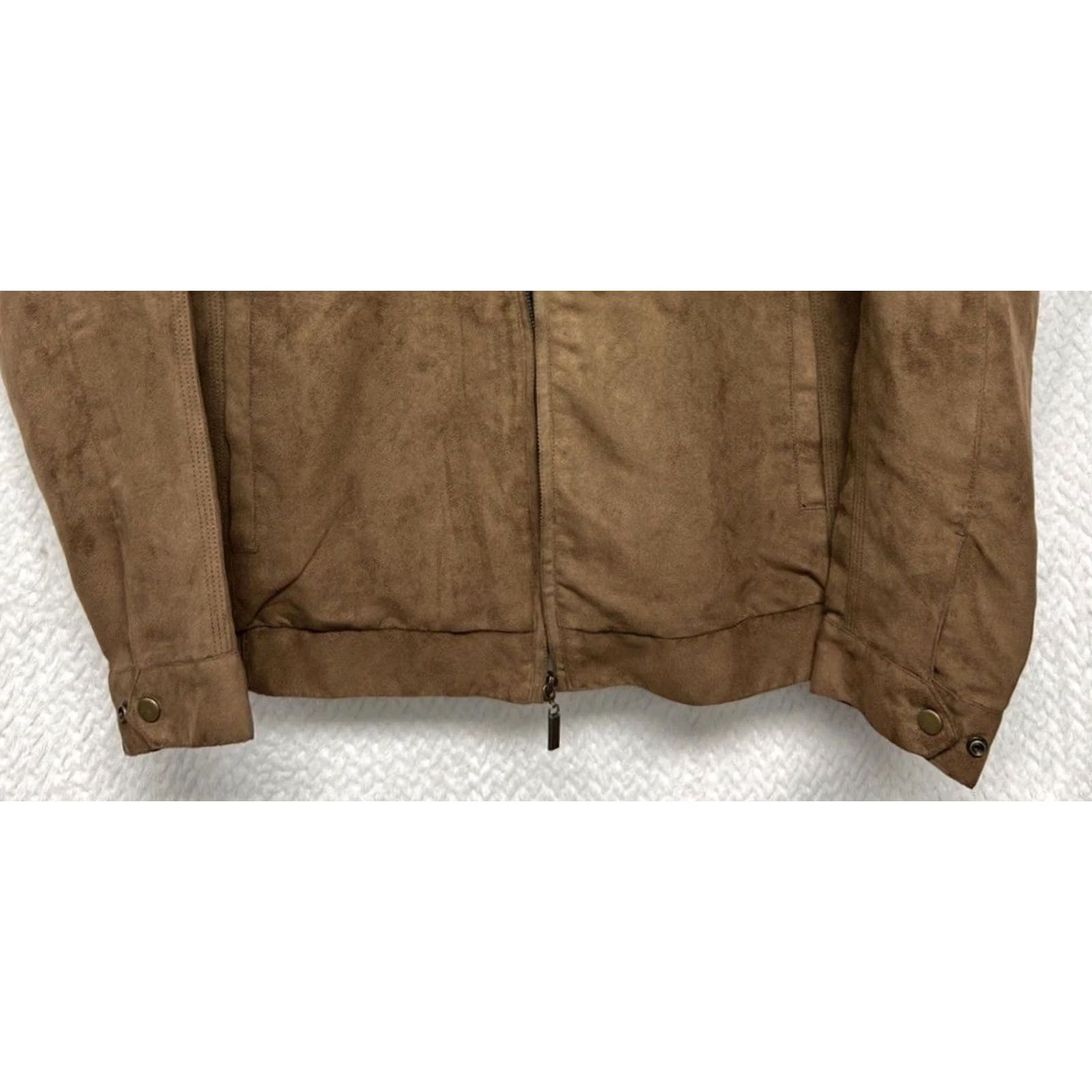 Vintage Y2K 90s-00s Cattle Ranch Jacket Brown Suede Look Zip Front Western Workwear S Mens Size US S / EU 44-46 / 1 - 3 Thumbnail