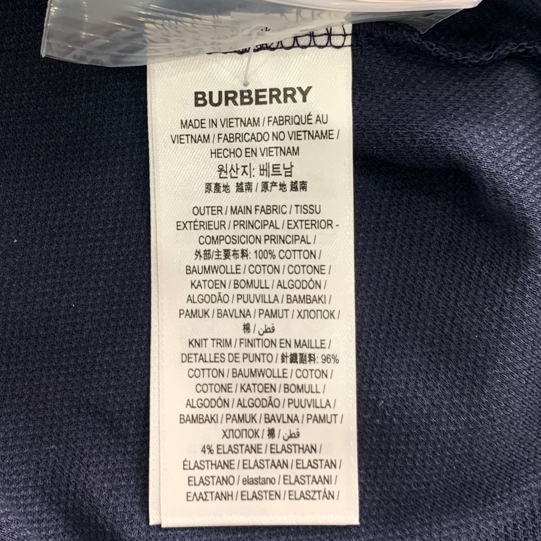Burberry Burberry Mens Navy Cotton Polo Shirt Large Size US L / EU 52-54 / 3 - 4 Thumbnail