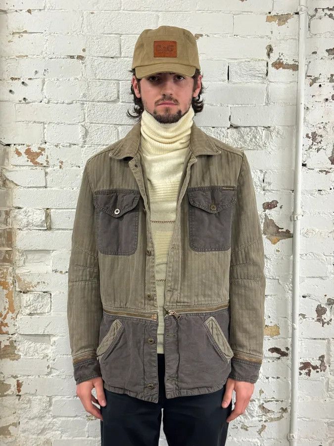 Dolce & Gabbana AW2003 Dolce & Gabbana Khaki Military Cargo Removable Jacket Size US M / EU 48-50 / 2 - 4 Thumbnail