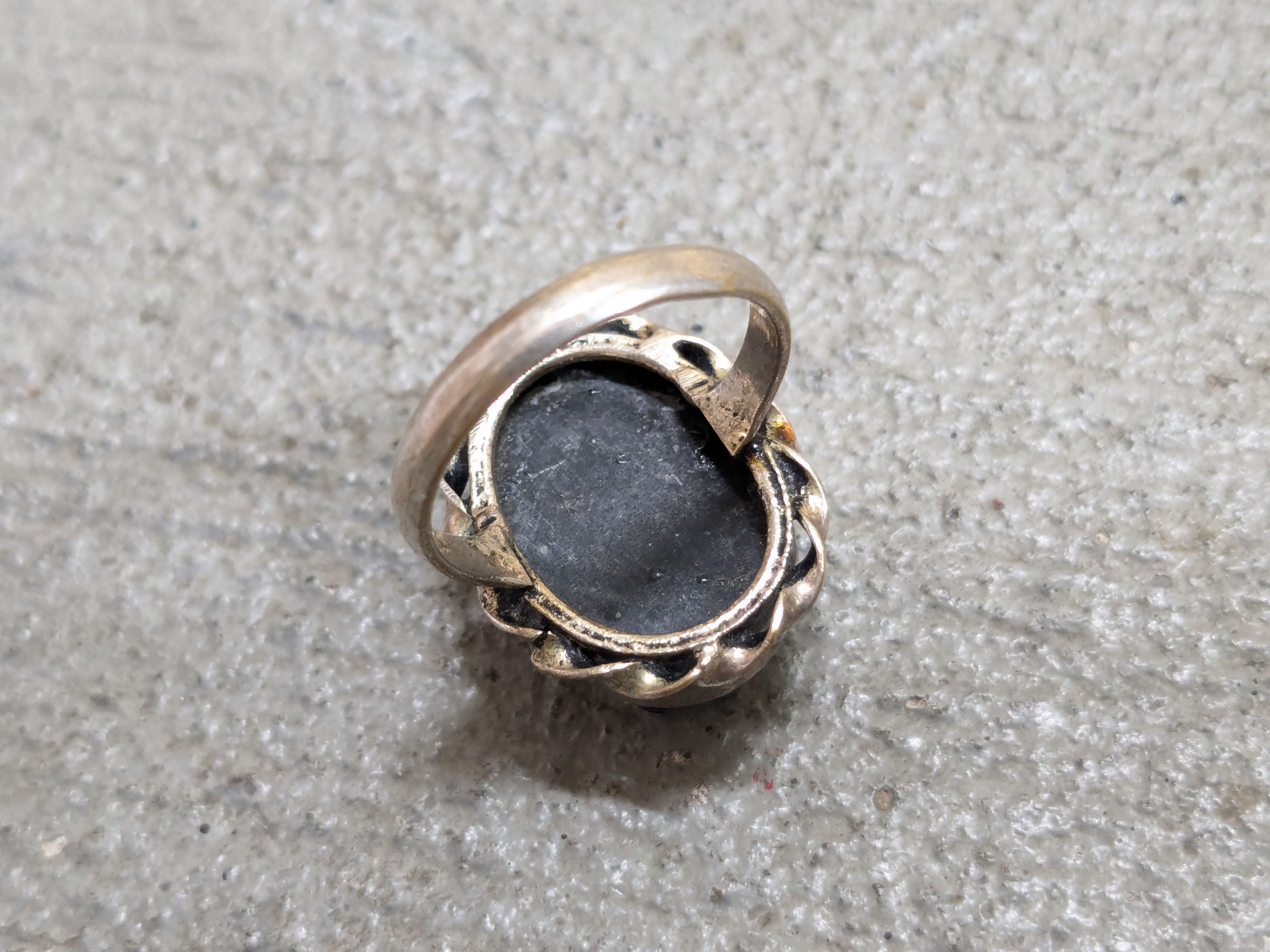 Jewelry Vintage Sterling Silver Ring Rainbow Druzzy 7 Modern Oval Size ONE SIZE - 8 Thumbnail