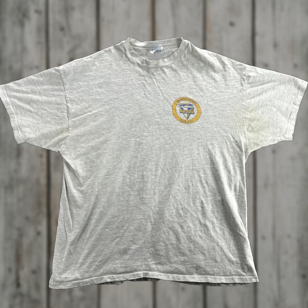 Hanes VINTAGE Lyman High School Shirt Mens XL Gray Class of 74 Hanes USA 90s Tee Size US XL / EU 56 / 4 - 1 Thumbnail