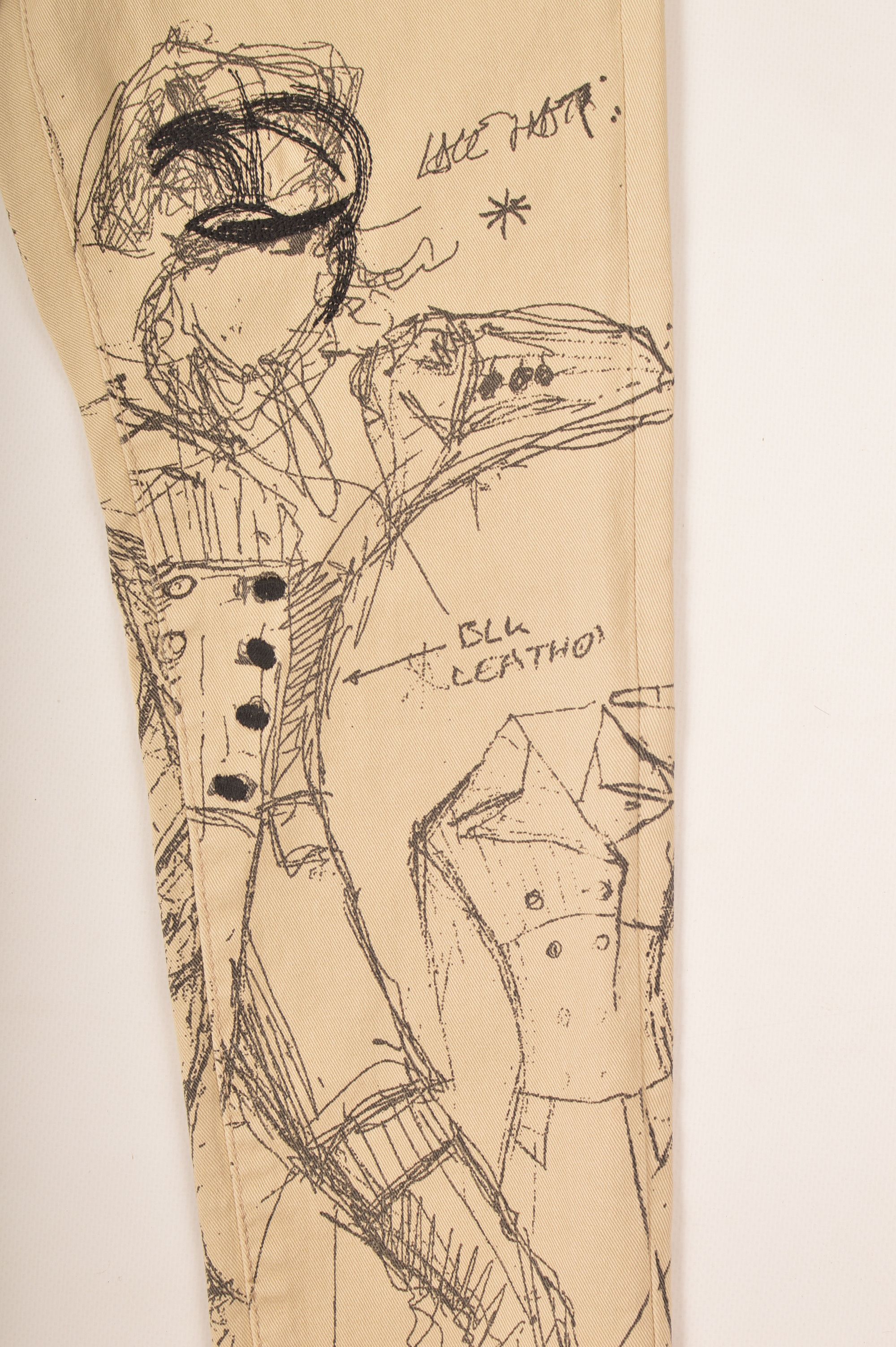 John Richmond × Richmond Denim John Richmond HWA22083JE Beige Printed Denim Jeans Size 28" / US 6 / IT 42 - 2 Thumbnail
