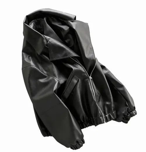 VIBE Oversized waterproof PU leather Jacket zipper loose y2k Size US L / EU 52-54 / 3 - 2 Thumbnail