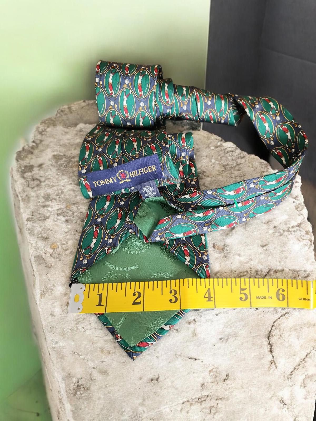 Tommy Hilfiger Tommy Hilfiger 100% Italian Silk Golfer Patterned Tie Size ONE SIZE - 4 Thumbnail