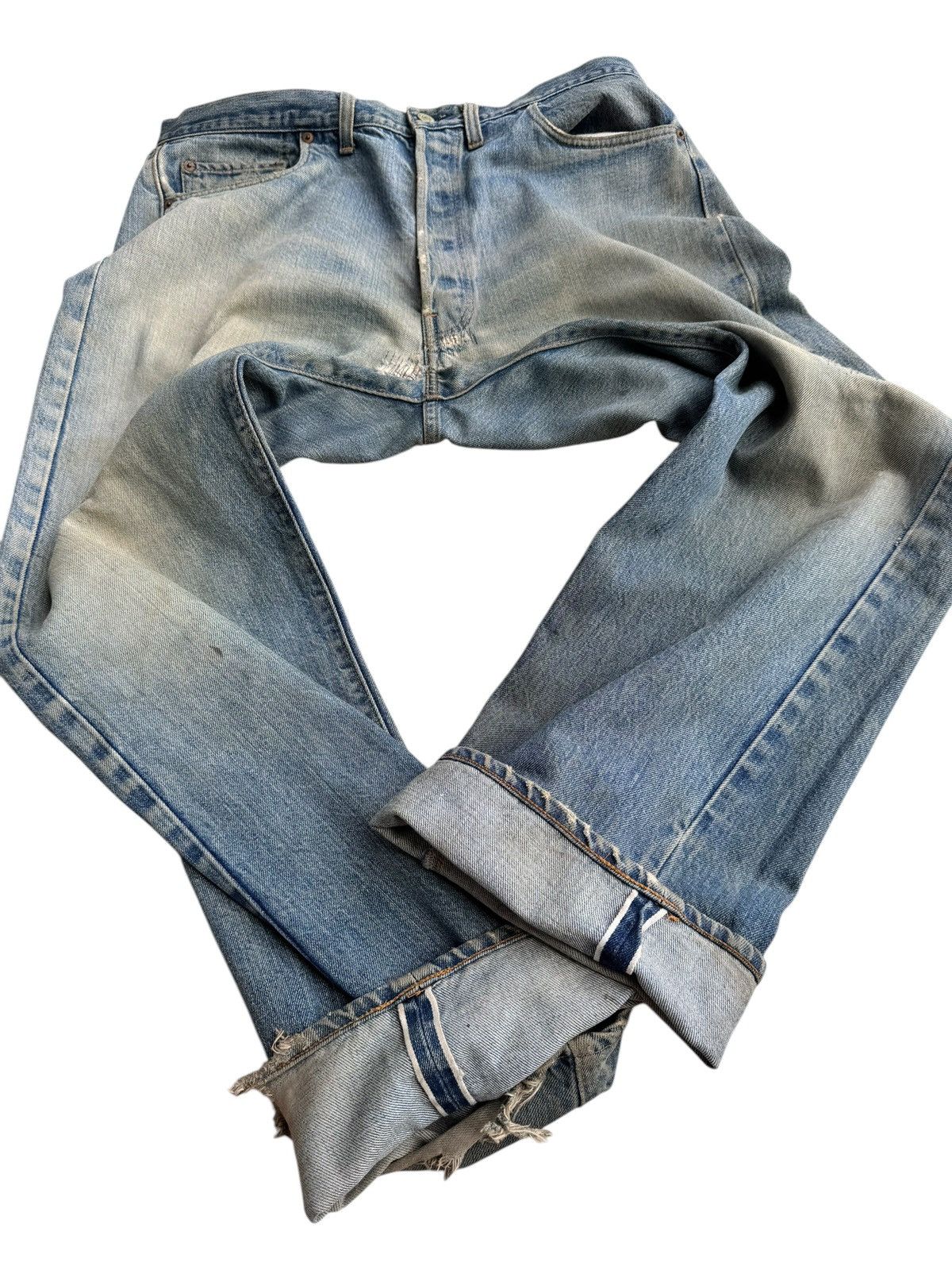Levi's Vintage Distressed Levis 501 Selvedge Top button 6 Size US 36 / EU 52 - 14 Thumbnail