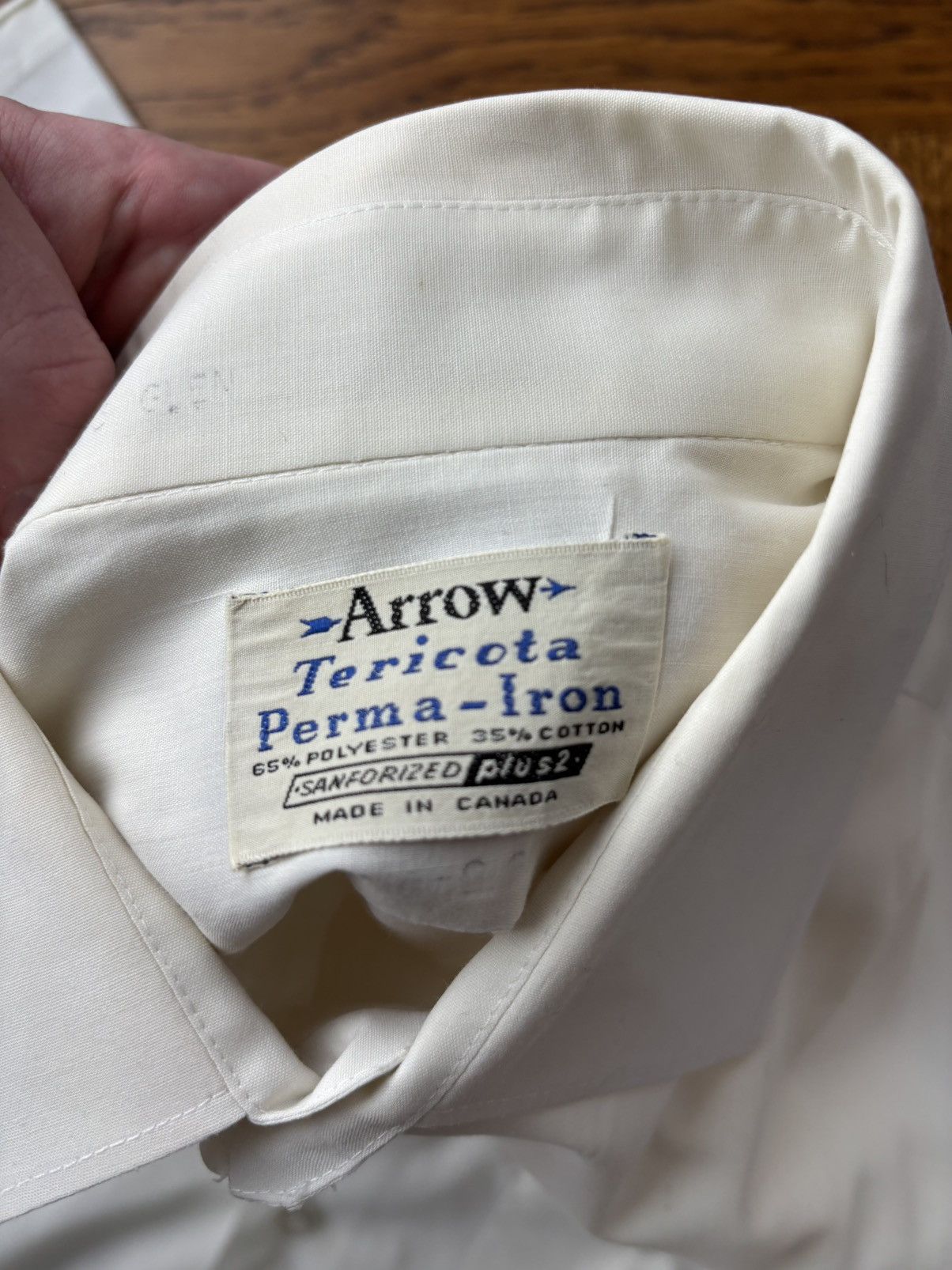 Arrow × Vintage 1960s Arrow Tericota Shirt 70s Vintage Shortsleeve Sanfor S Size US S / EU 44-46 / 1 - 13 Thumbnail