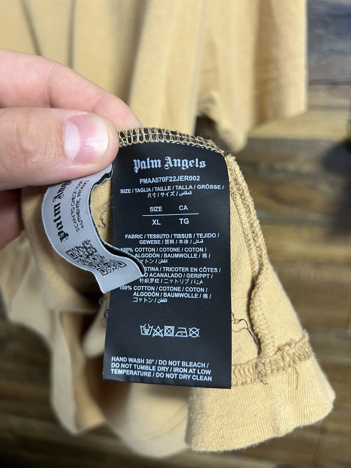 Palm Angels Palm Angels Large Tan Basic Logo Tee Size US XL / EU 56 / 4 - 6 Thumbnail