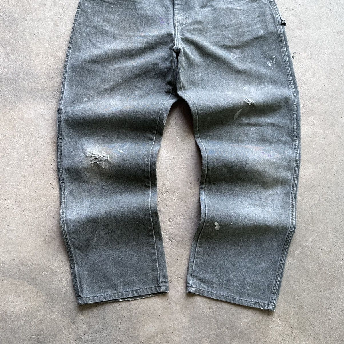 Carhartt (34x30.5) Crazy Vintage Y2K Faded Dickies Carpenter Moss Size US 34 / EU 50 - 4 Thumbnail
