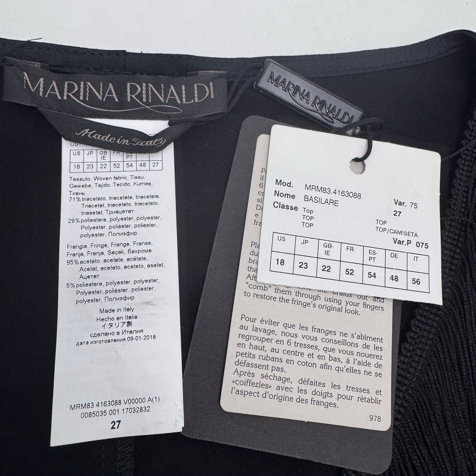 Marina Rinaldi Marina Rinaldi Basilare Fringe Black White Top sz US 18 Size XXL / US 16-18 / IT 52-54 - 8 Thumbnail