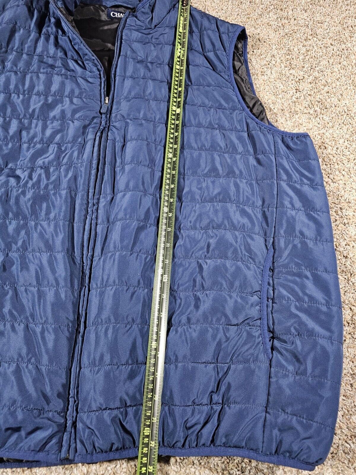 Chaps Chap's Men 3XLT Tall Blue Puffer Full Zip Vest Logo Golf Size ONE SIZE - 5 Thumbnail