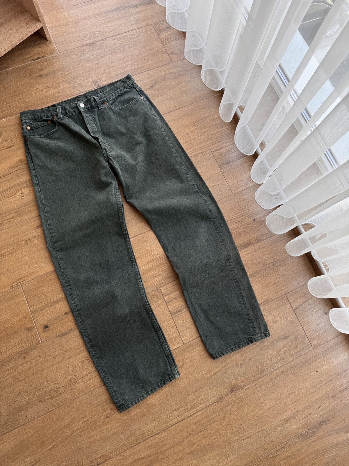 Vintage Vintage Levi's Made in USA Emerald Green Heavyweight Jeans Size US 38 / EU 54 - 3 Thumbnail
