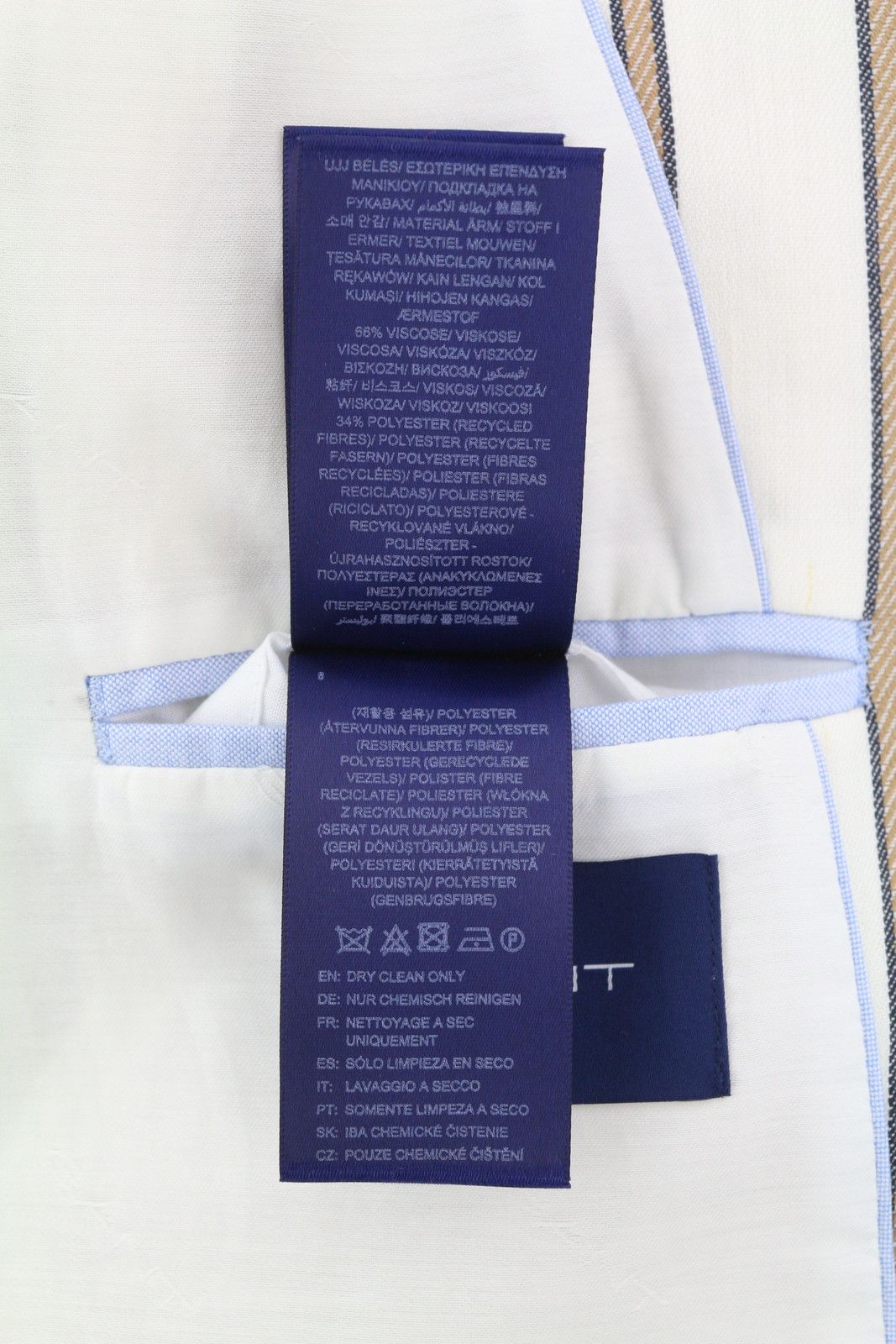 Gant STRIPE LINEN STRAIGHT EU40 Off-White Linen Blend 85339 Size L / US 10 / IT 46 - 9 Thumbnail