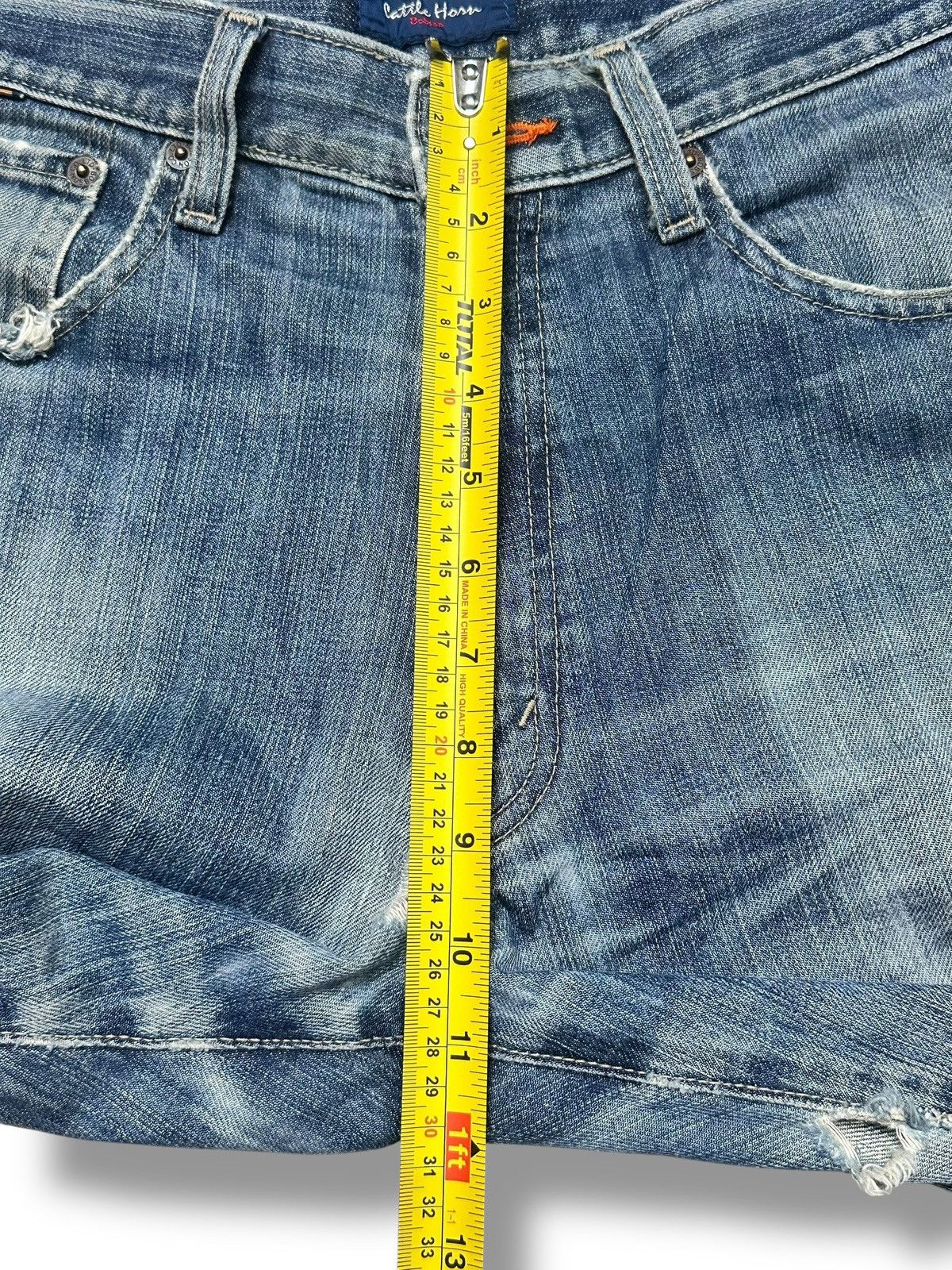 Vintage Cattle Horn Vintage Distressed Blue Denim Jeans Faded Wash Size US 33 - 21 Thumbnail