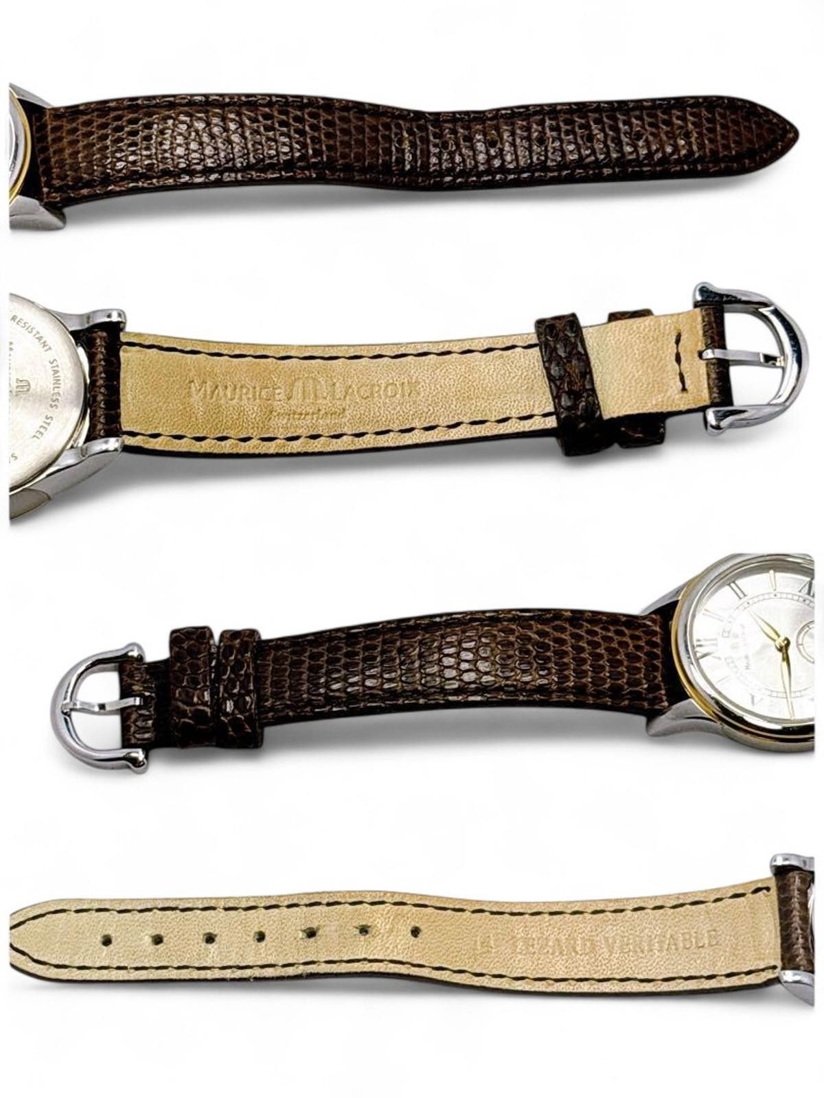 Maurice Lacroix Maurice Lacroix - Classic Brown Leather Strap Watch Size ONE SIZE - 7 Thumbnail