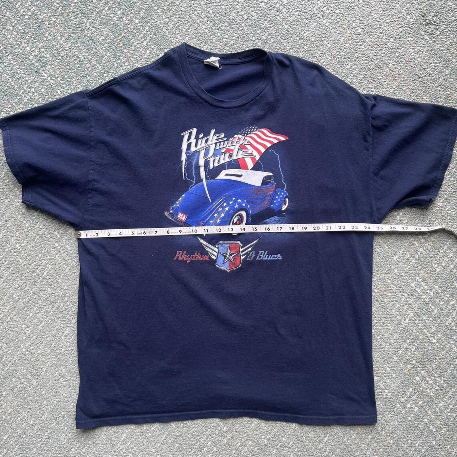 Gildan Vintage Rhythm & Blues Hot Rod Graphic Navy T-Shirt Size 2XL Size US XXL / EU 58 / 5 - 4 Thumbnail