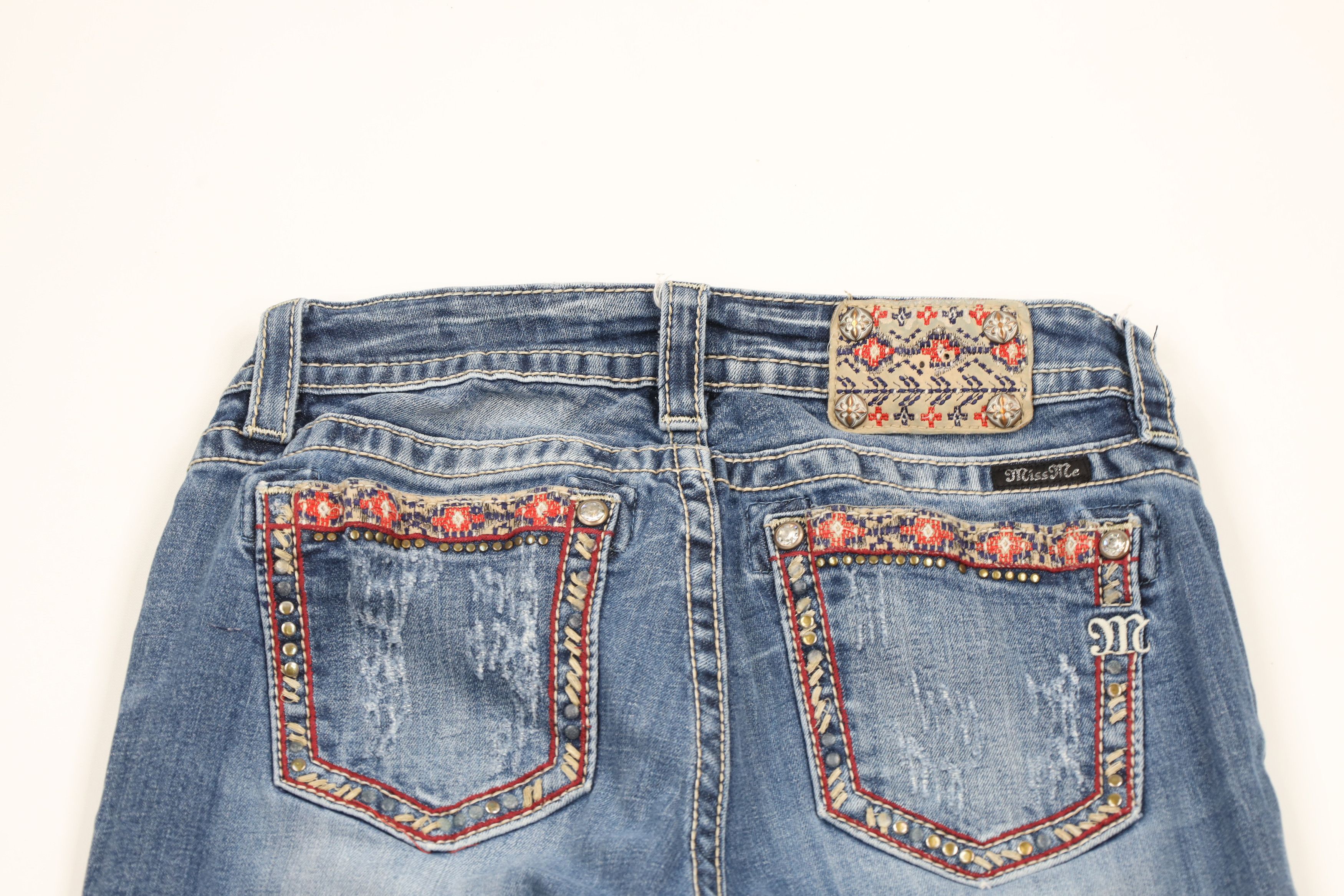 Miss Me × Vintage Miss Me Stitch Southwestern Stretch Mid Rise Boot Jeans Size 28" / US 6 / IT 42 - 10 Thumbnail