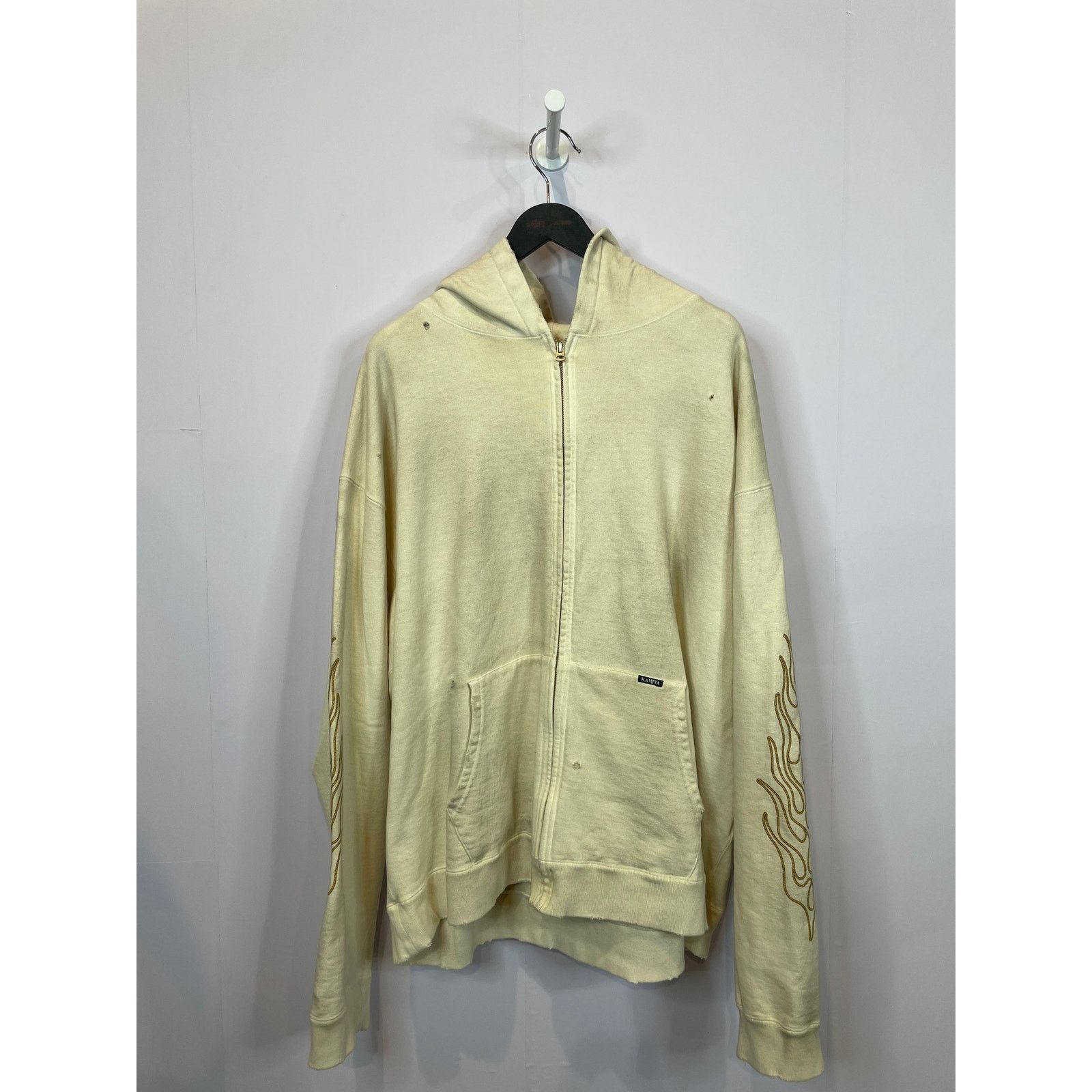 Other KAMIYA Distressed Flames Zip Up Beige Used XL Size US XL / EU 56 / 4 - 2 Thumbnail