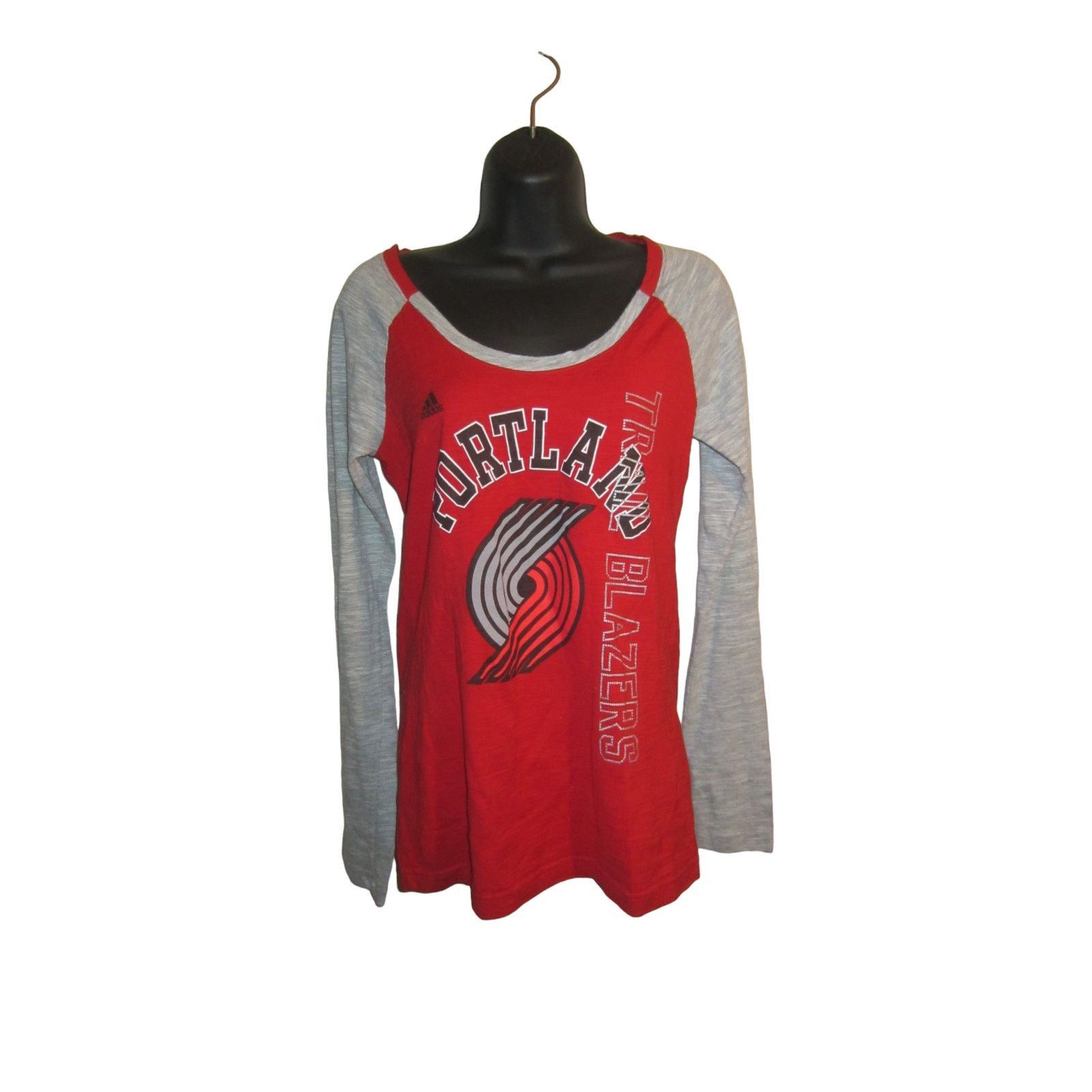 Adidas NBA Portland Trail Blazers Long Sleeve Tee Adidas Red Gray M Size M / US 6-8 / IT 42-44 - 2 Thumbnail