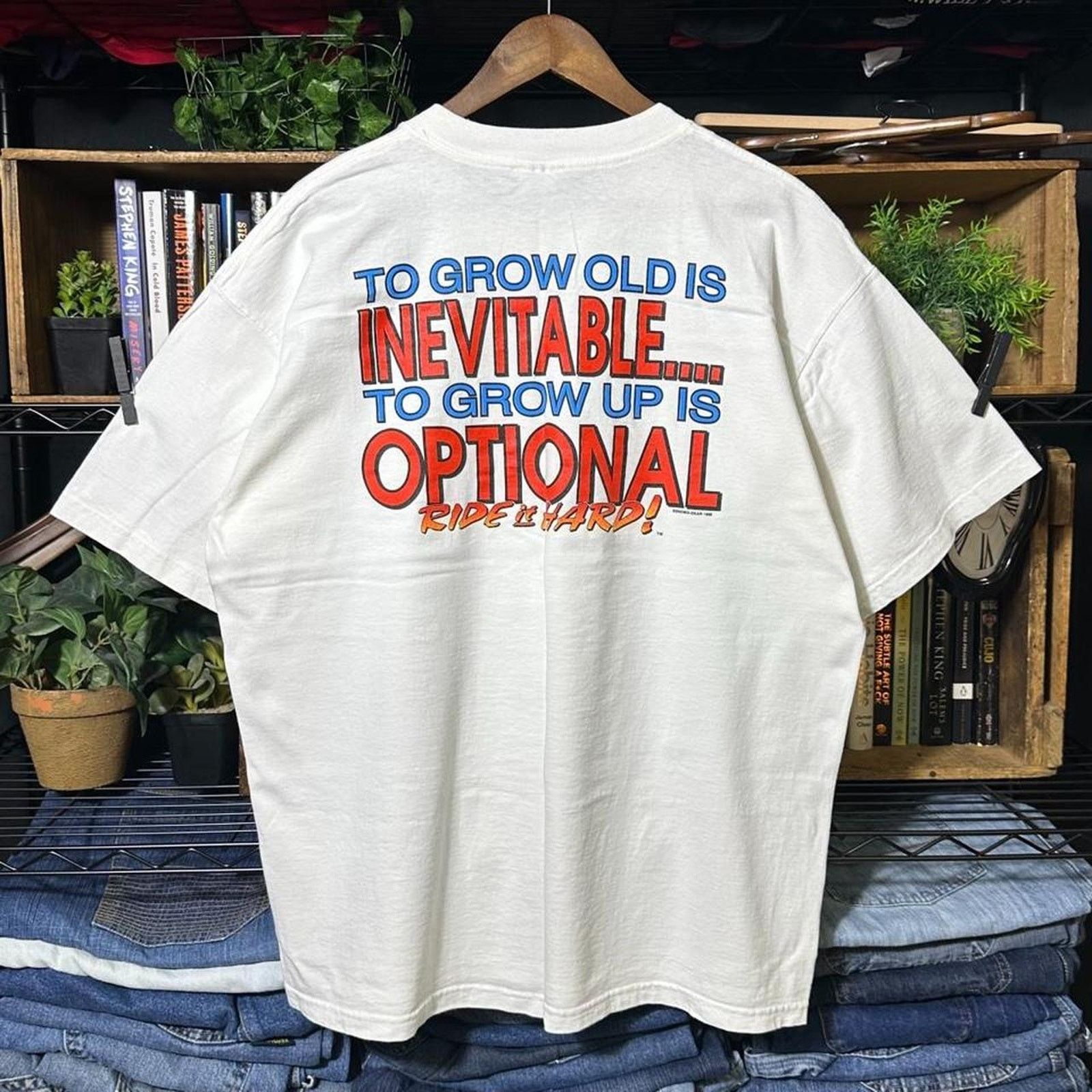 Gildan Vintage 90s Ride Hard Car Show Biker Tee Mens XL Cars Shirt Size US XL / EU 56 / 4 - 1 Thumbnail