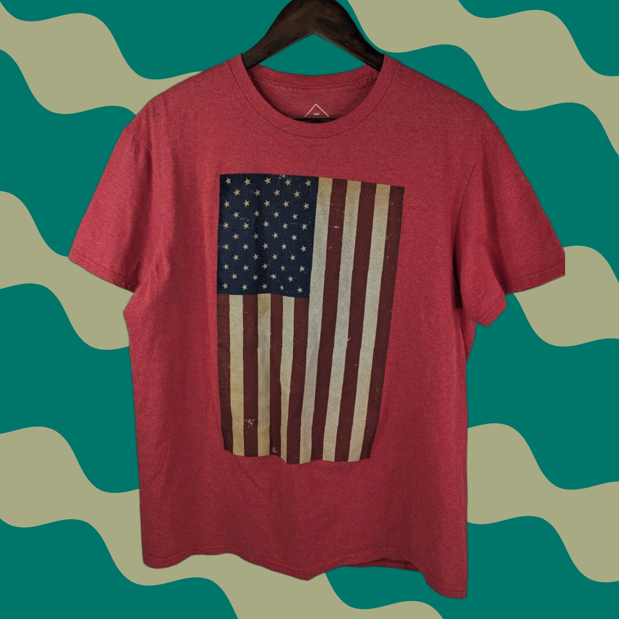 Vintage VINTAGE Well Worn Red Americana Flag Short Sleeve T-Shirt Mens Size Large Size US L / EU 52-54 / 3 - 1 Thumbnail