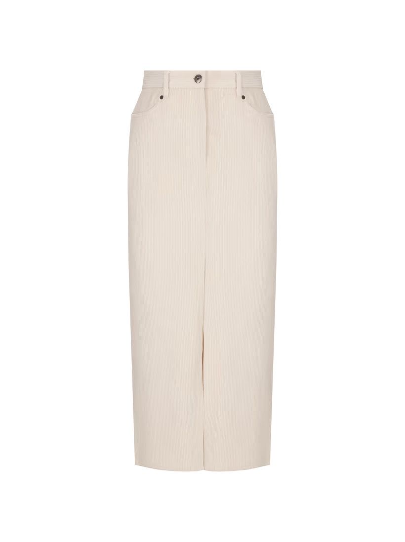 Brunello Cucinelli o1y0725 Midi Skirt in Cream Size 28" / US 6 / IT 42 - 1 Thumbnail